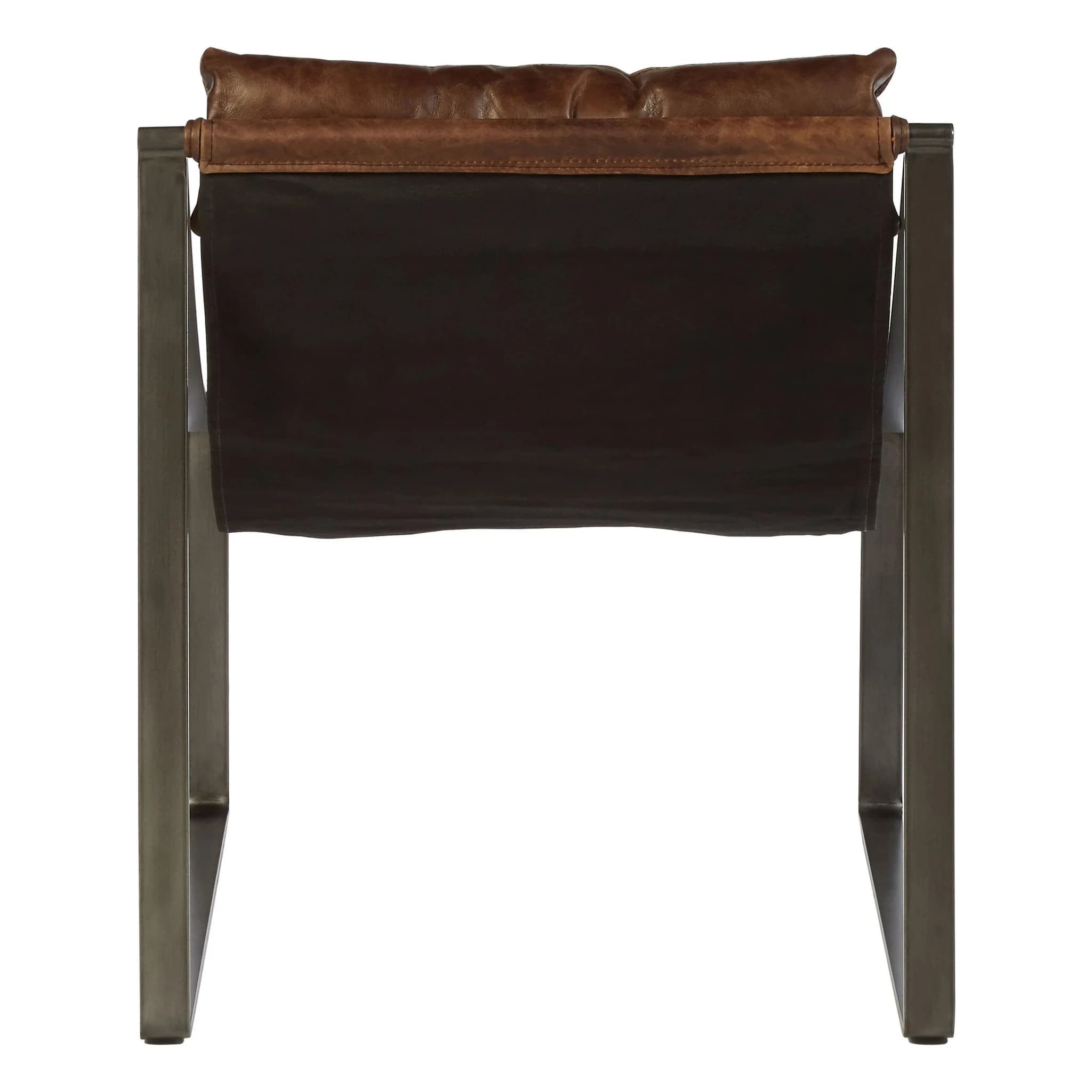 Hoxton Brown Leather Sling Chair - Seating, photo 8 of 8