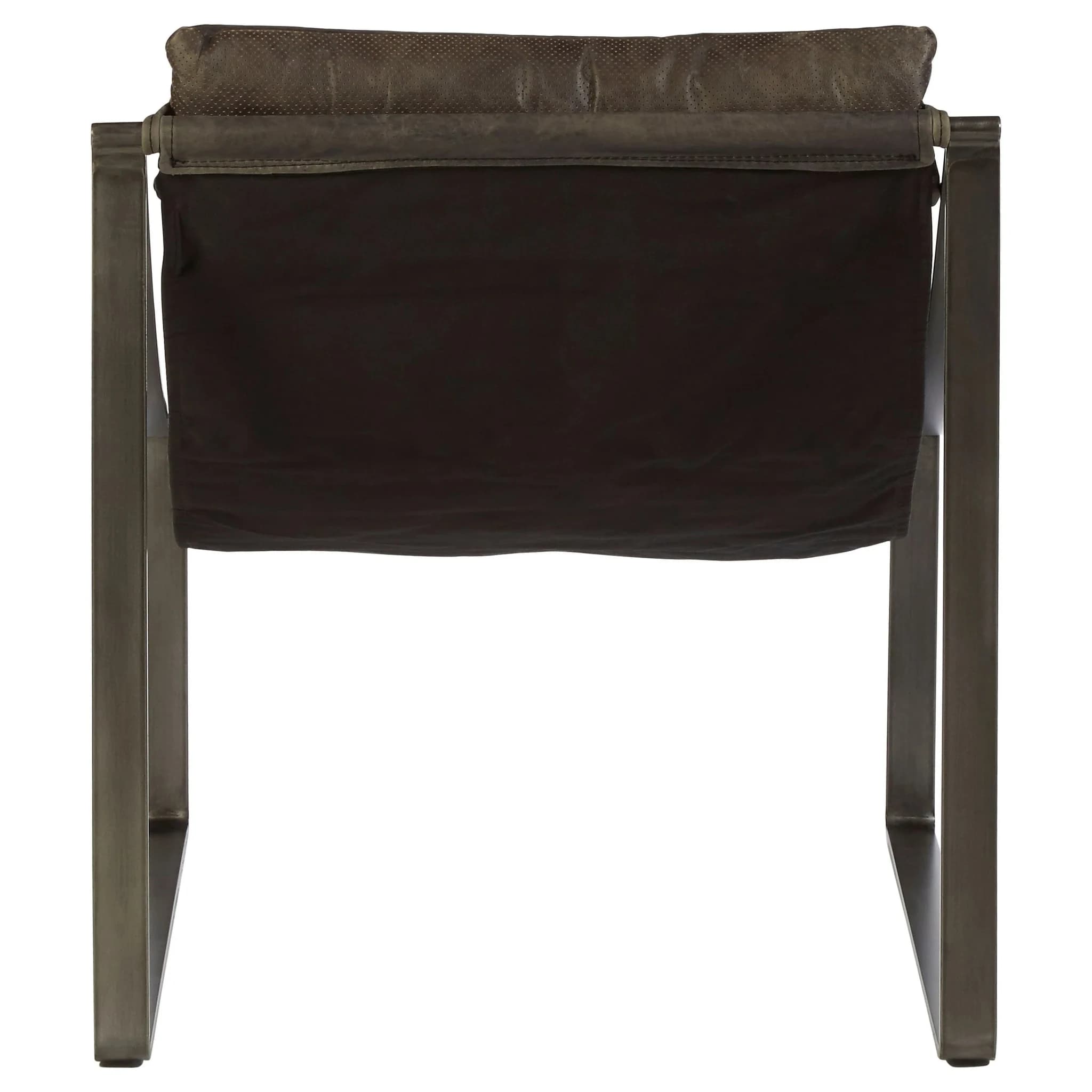 Hoxton Antique Black Leather Sling Chair - Seating, photo 2 of 6