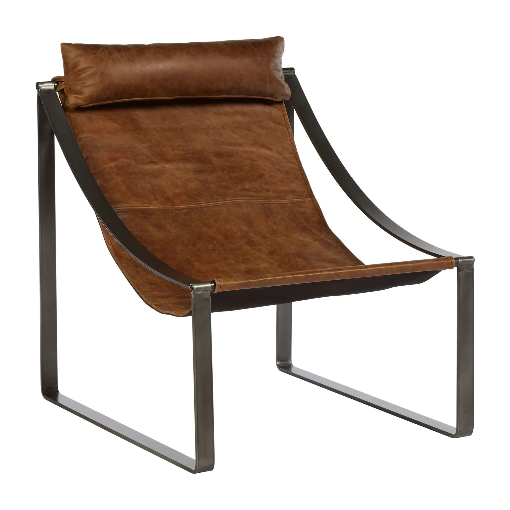 Hoxton Light Brown Leather Sling Chair - Seating, photo 4 of 6