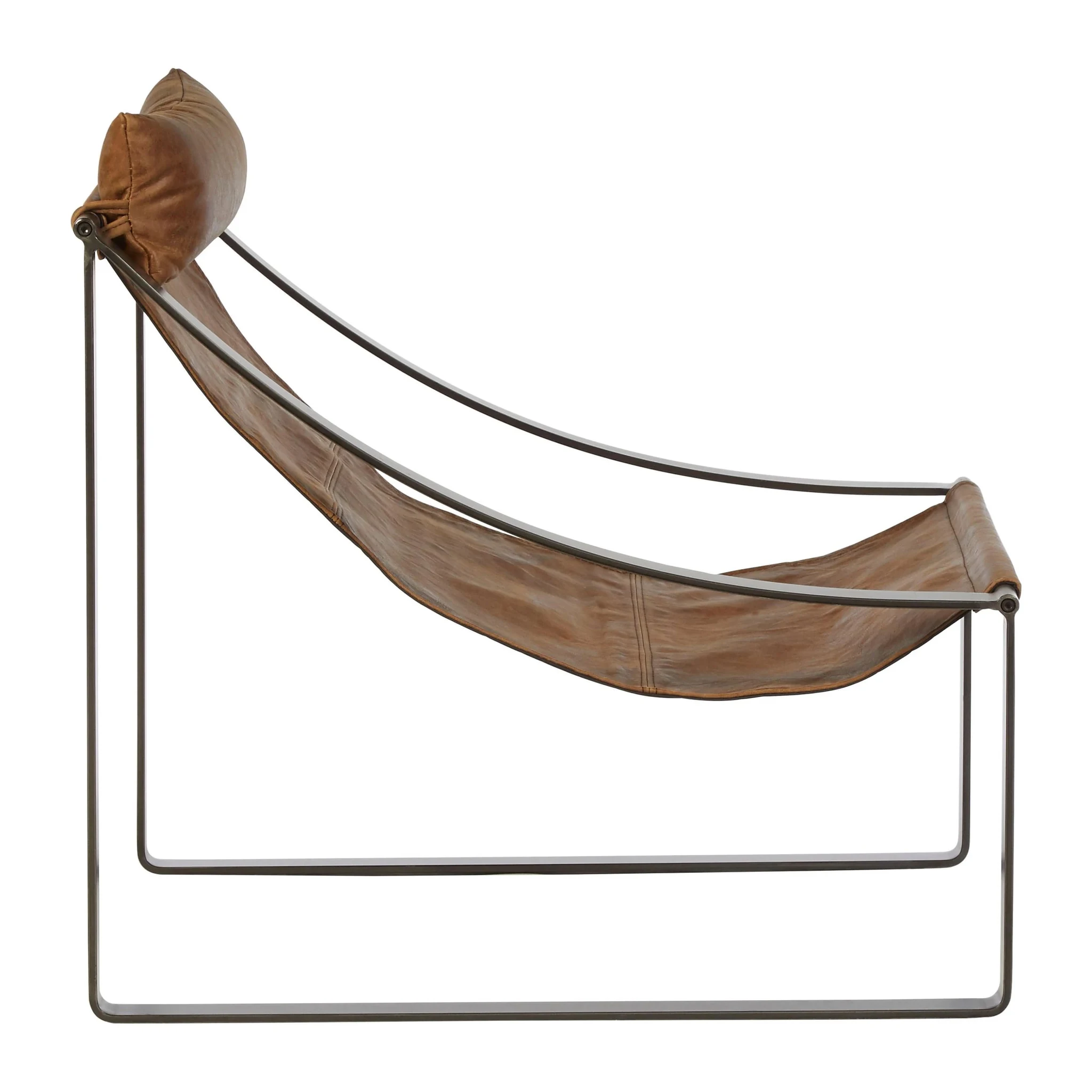 Hoxton Light Brown Leather Sling Chair - Seating, photo 3 of 6