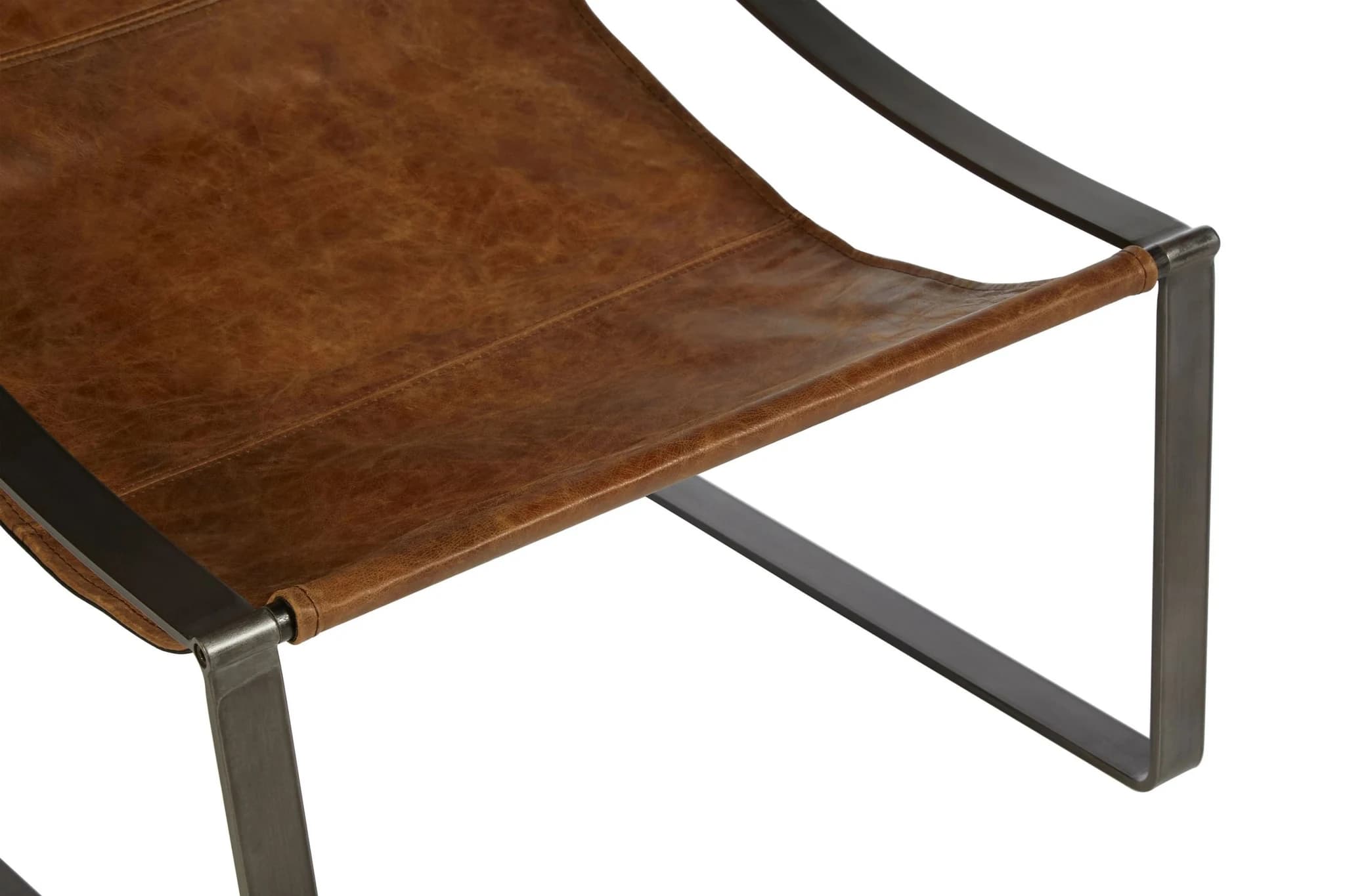 Hoxton Light Brown Leather Sling Chair - Seating, photo 5 of 6