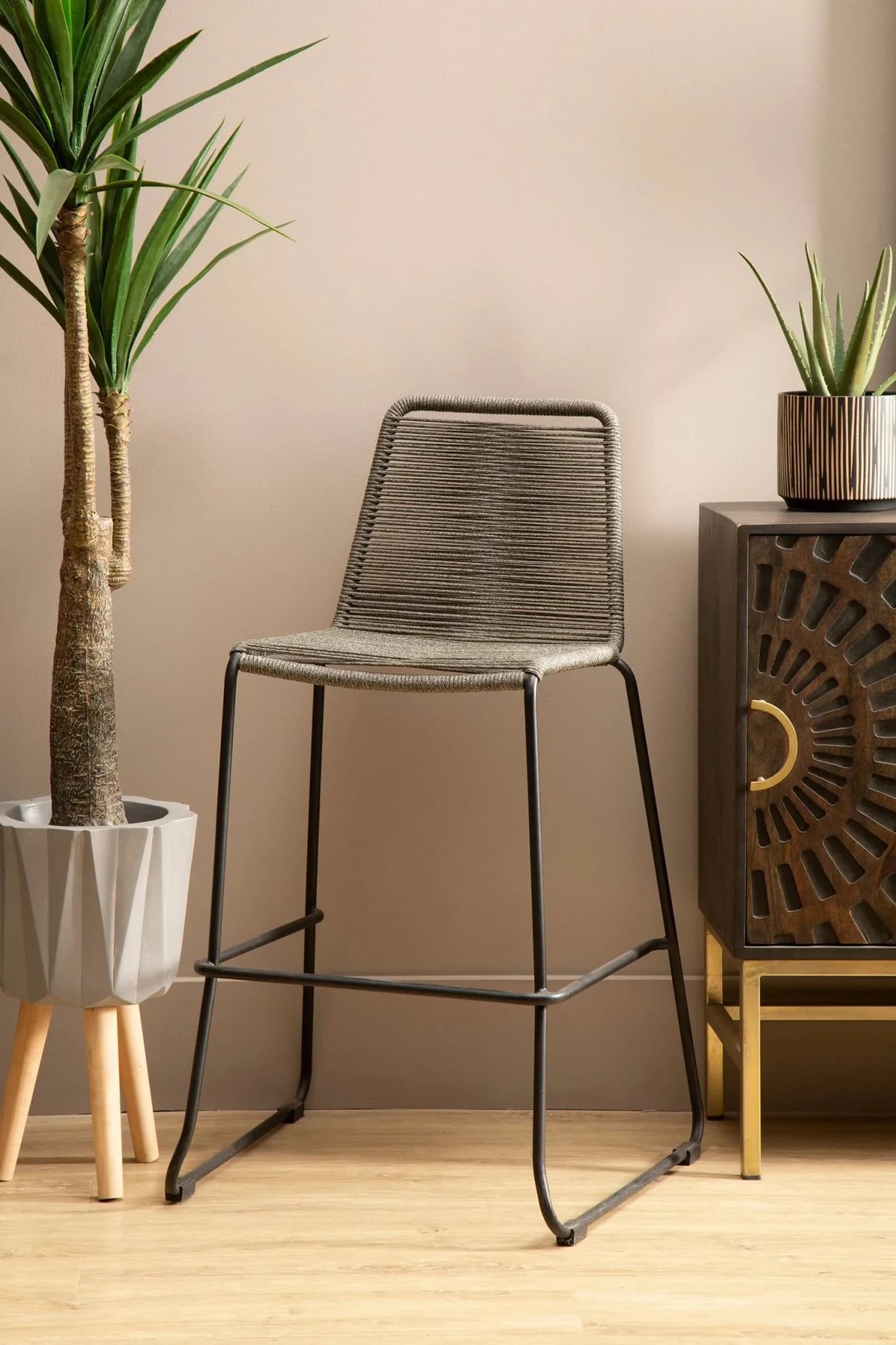 Sisal Grey Rope Bar Chair - Seating, photo 3 of 5