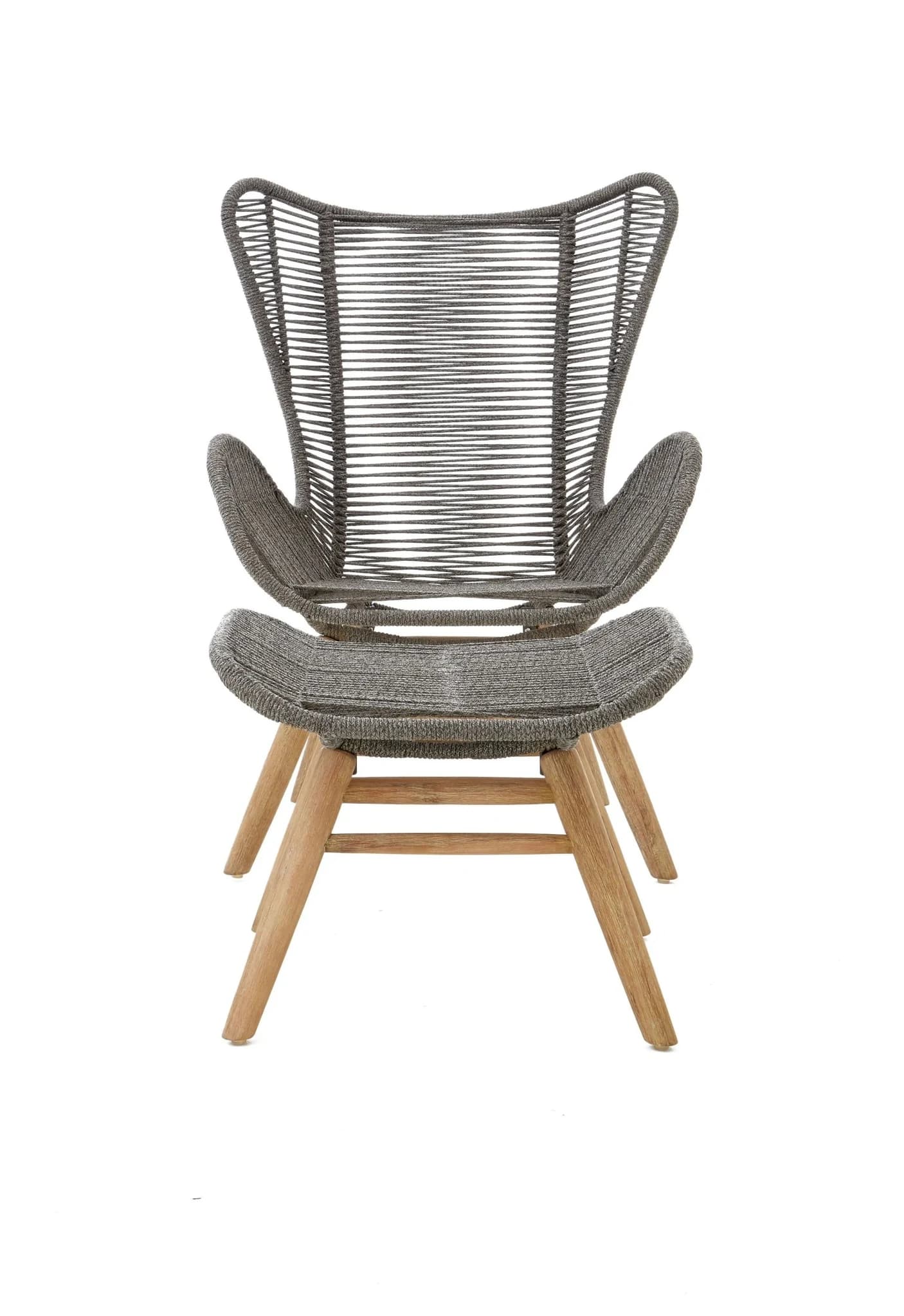 Sisal Grey Rope Lounge Chair And Footstool - Seating, photo 8 of 8