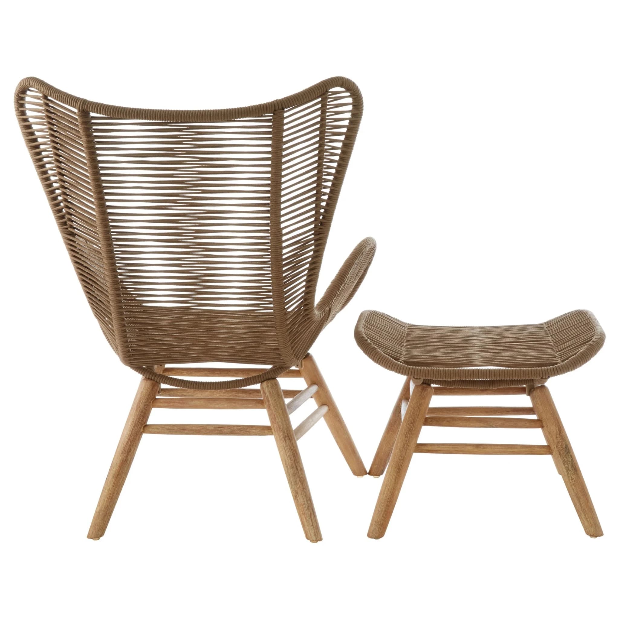 Sisal Latte Rope Lounge Chair And Footstool - Seating, photo 5 of 8