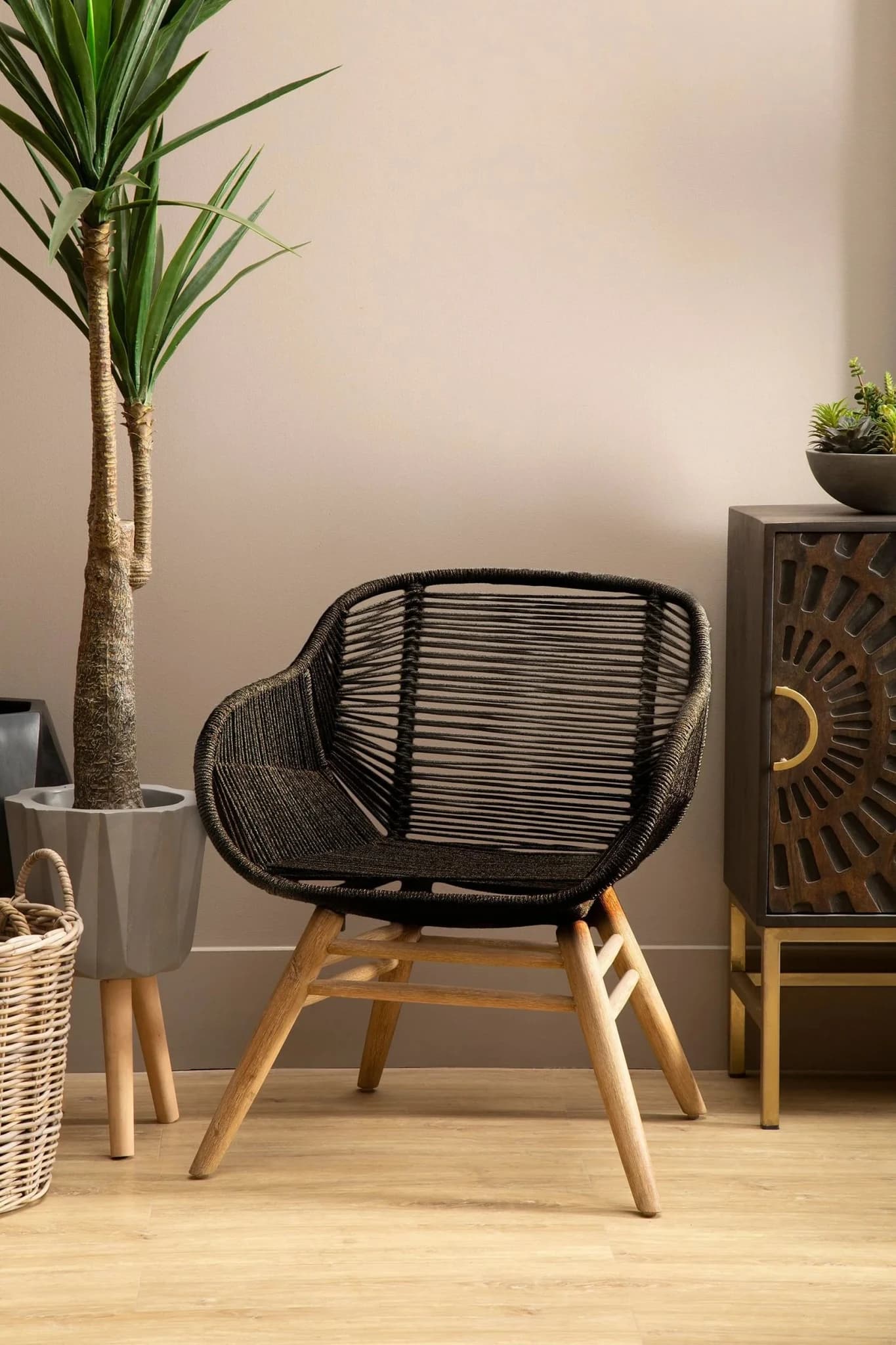 Sisal Black Rope Armchair - Seating, photo 3 of 8