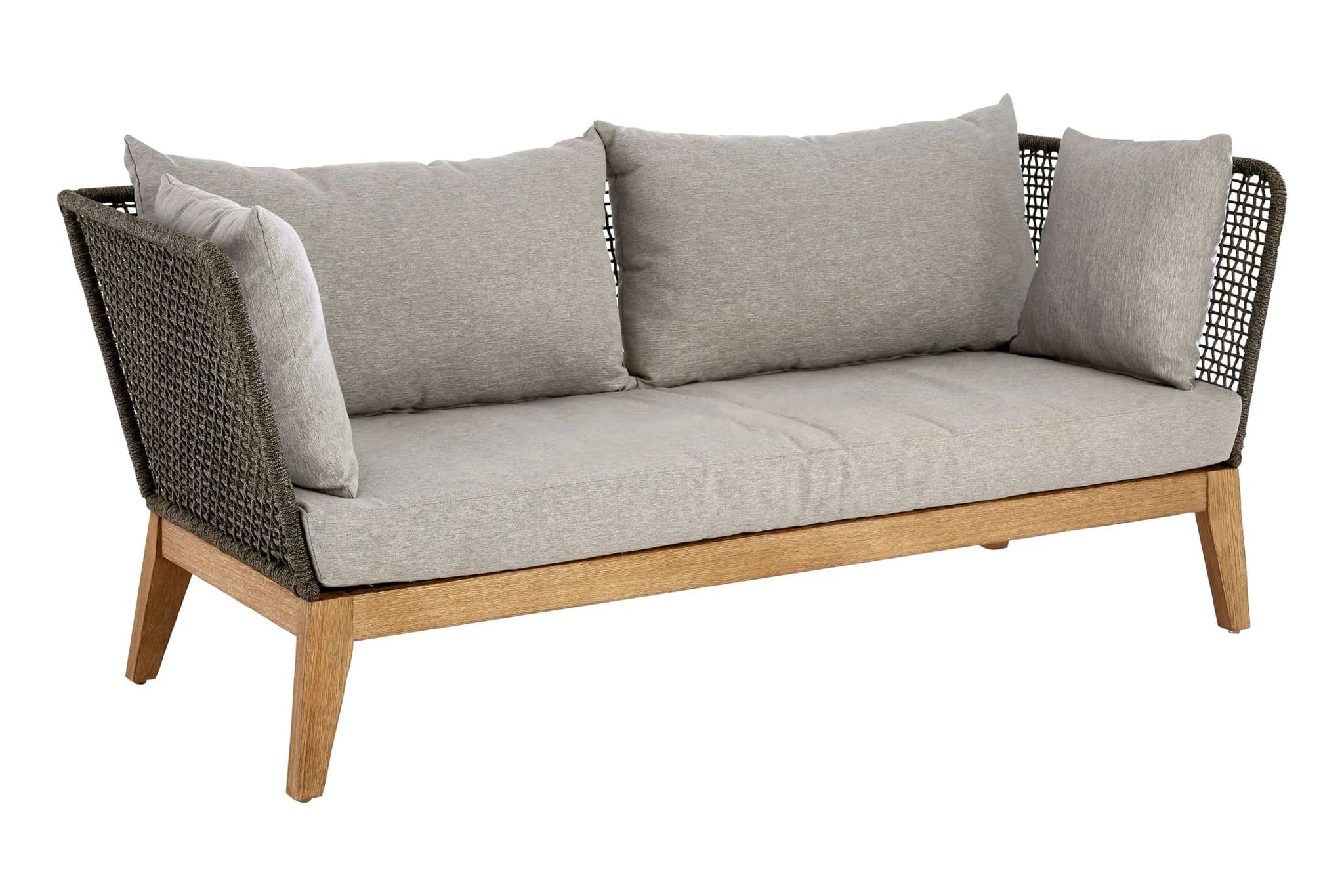 Opus 3 Seat Rope Woven Sofa with Grey Cushions - Seating, photo 5 of 8