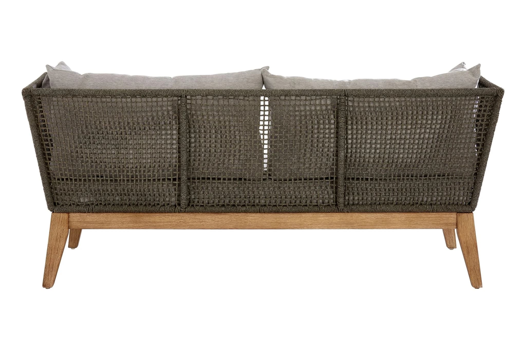 Opus 3 Seat Rope Woven Sofa with Grey Cushions - Seating, photo 3 of 8