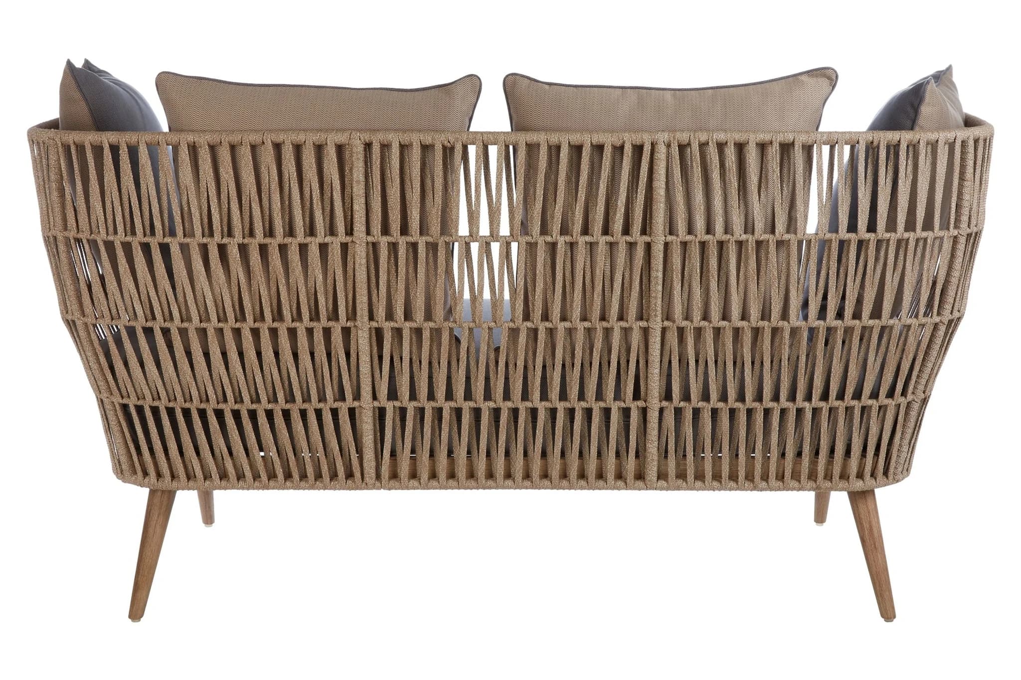 Opus Woven Rope 2 Seater Sofa with Grey Cushions - Seating, photo 4 of 8