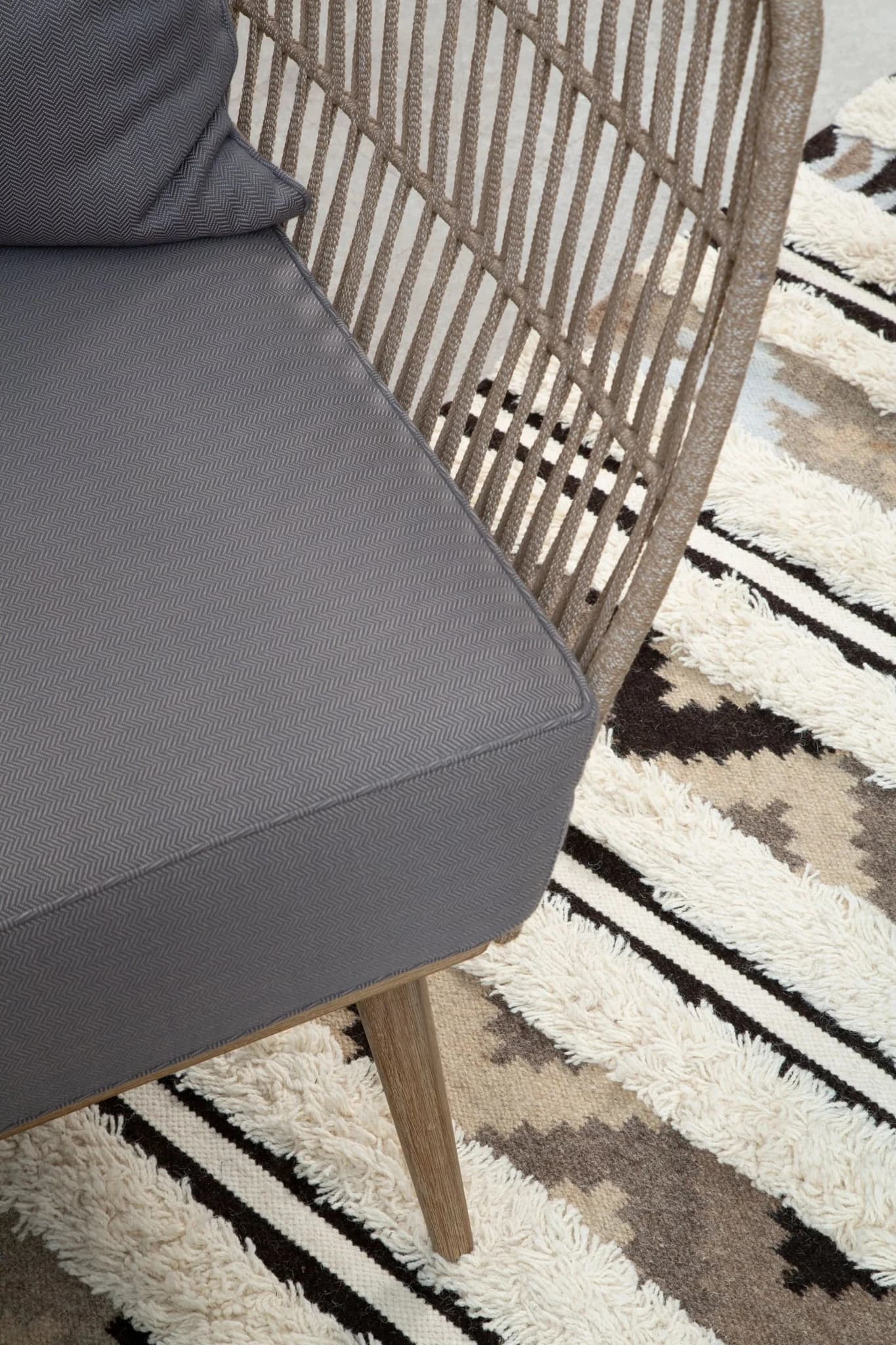 Opus Woven Rope 2 Seater Sofa with Grey Cushions - Seating, photo 3 of 8