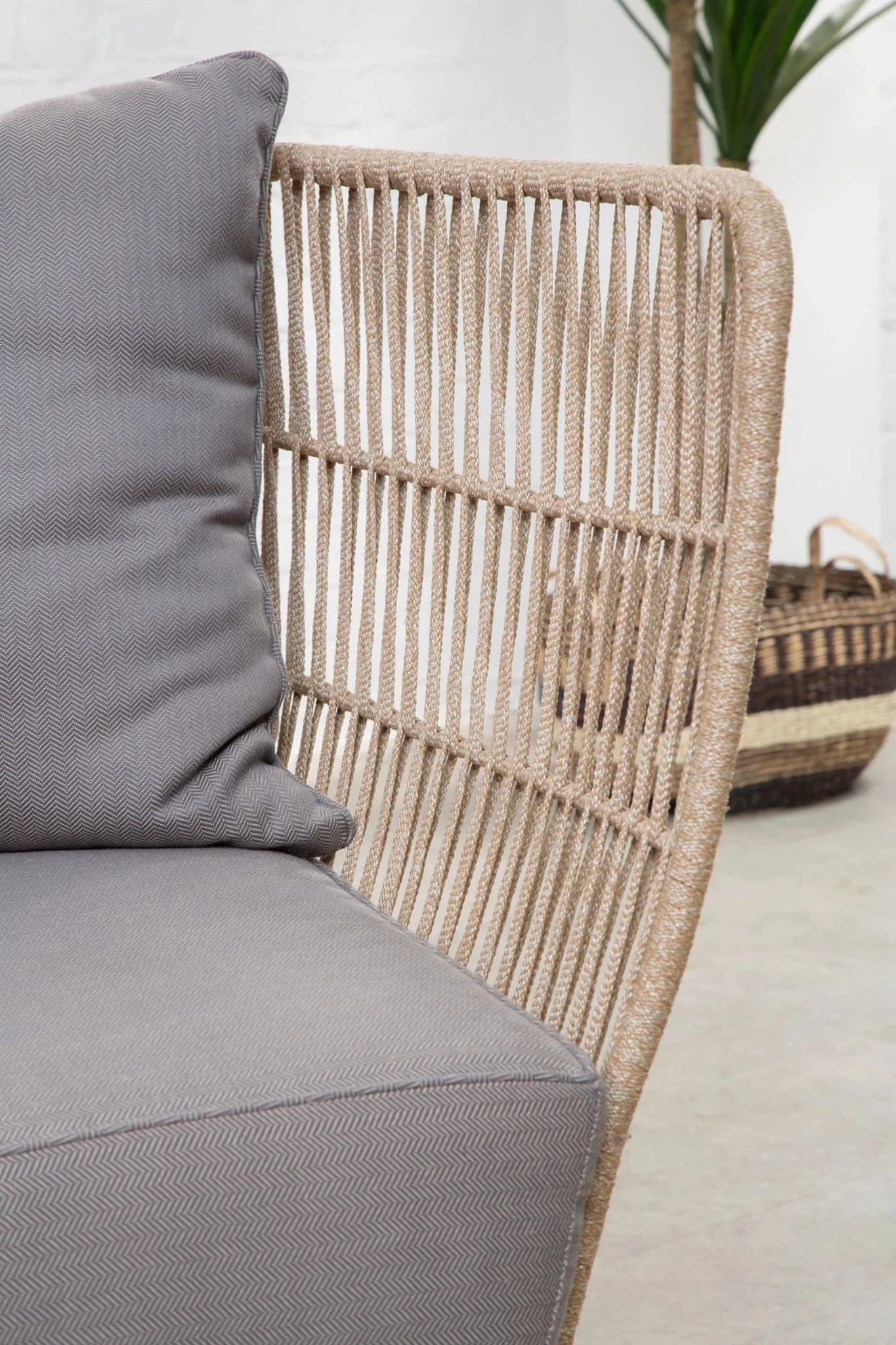 Opus Woven Rope 2 Seater Sofa with Grey Cushions - Seating, photo 2 of 8