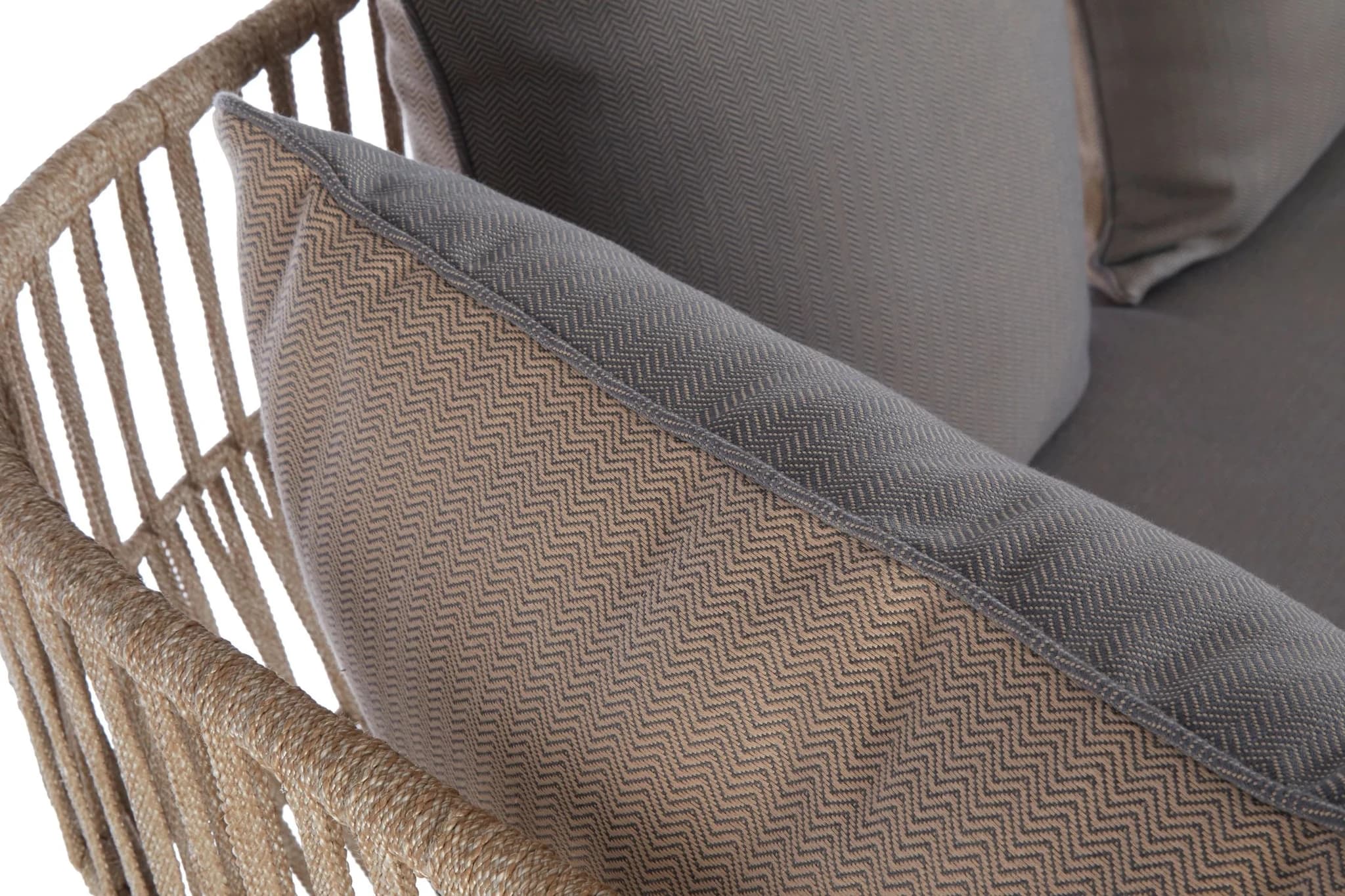 Opus Woven Rope 2 Seater Sofa with Grey Cushions - Seating, photo 8 of 8