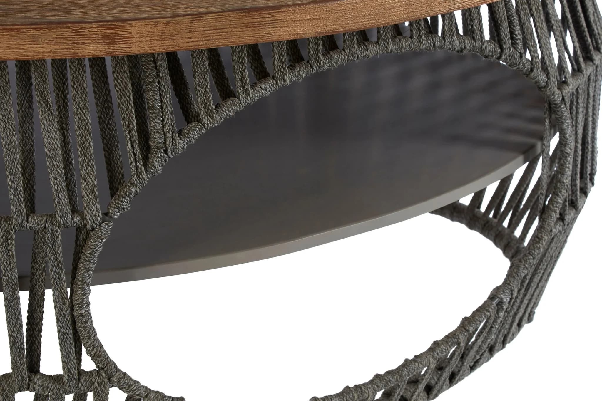 Opus Grey Woven Rope and Stone Round Coffee Table - Tables, photo 4 of 5