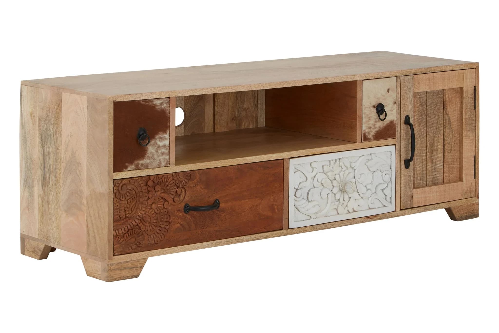 Marwar Mango Wood and Leather Media Unit - Bookcases & shelving, photo 4 of 8