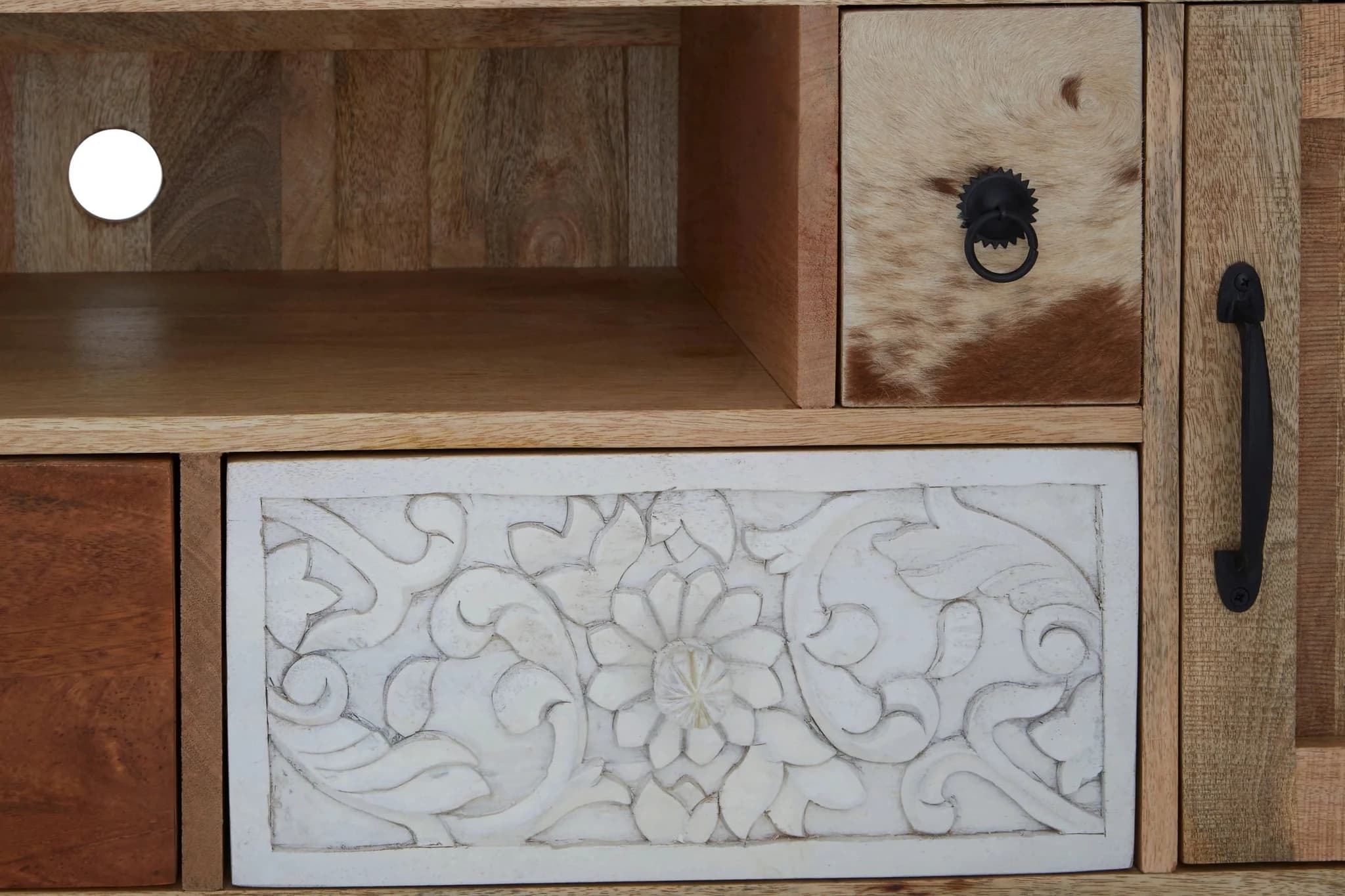 Marwar Mango Wood and Leather Media Unit - Bookcases & shelving, photo 8 of 8