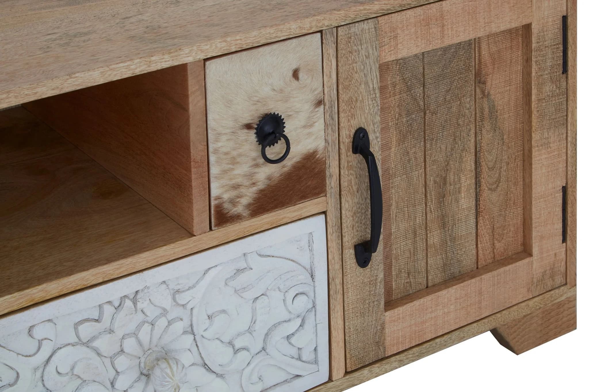 Marwar Mango Wood and Leather Media Unit - Bookcases & shelving, photo 7 of 8