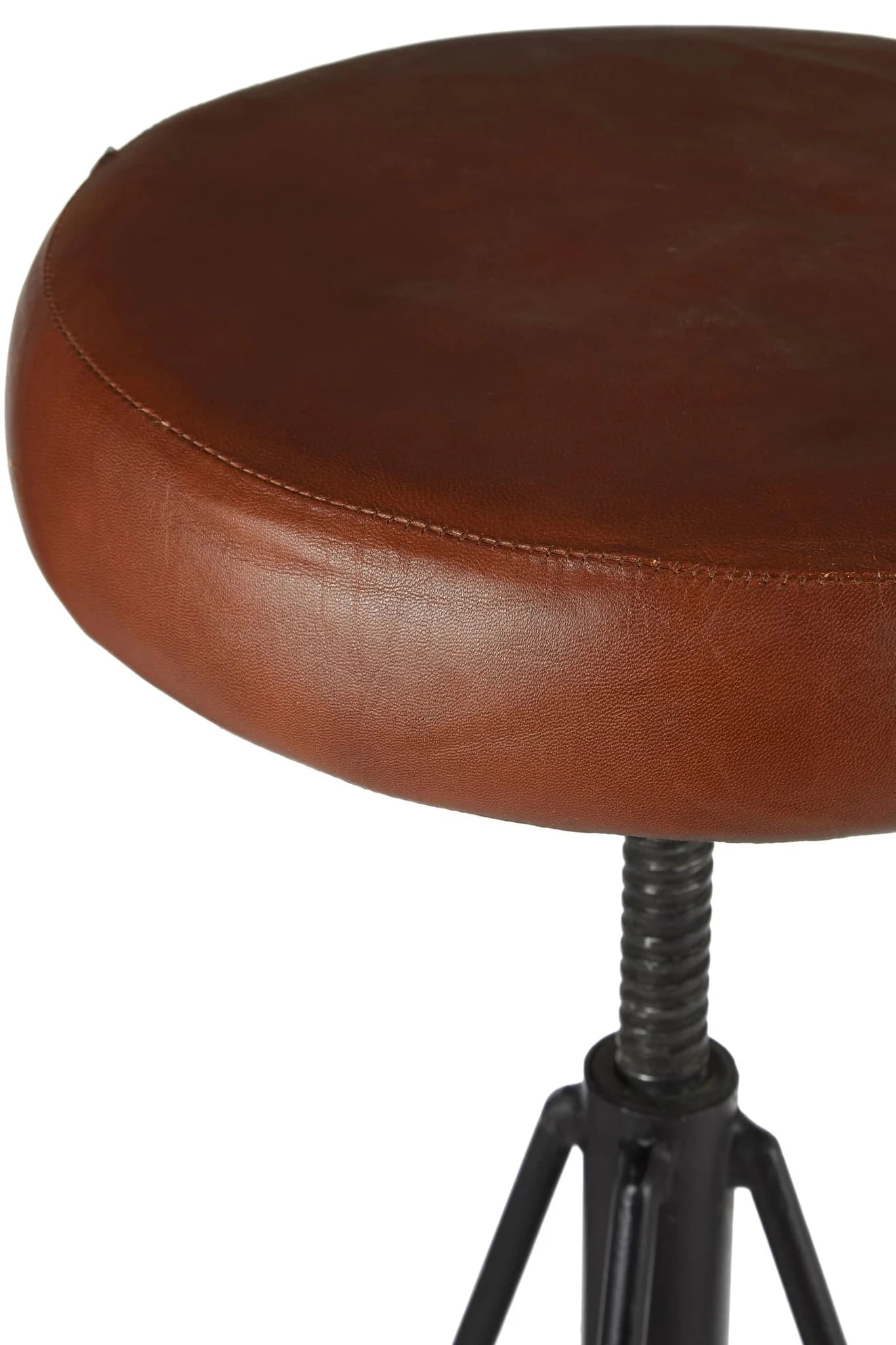 Nandri Brown Leather Adjustable Stool - Seating, photo 6 of 6