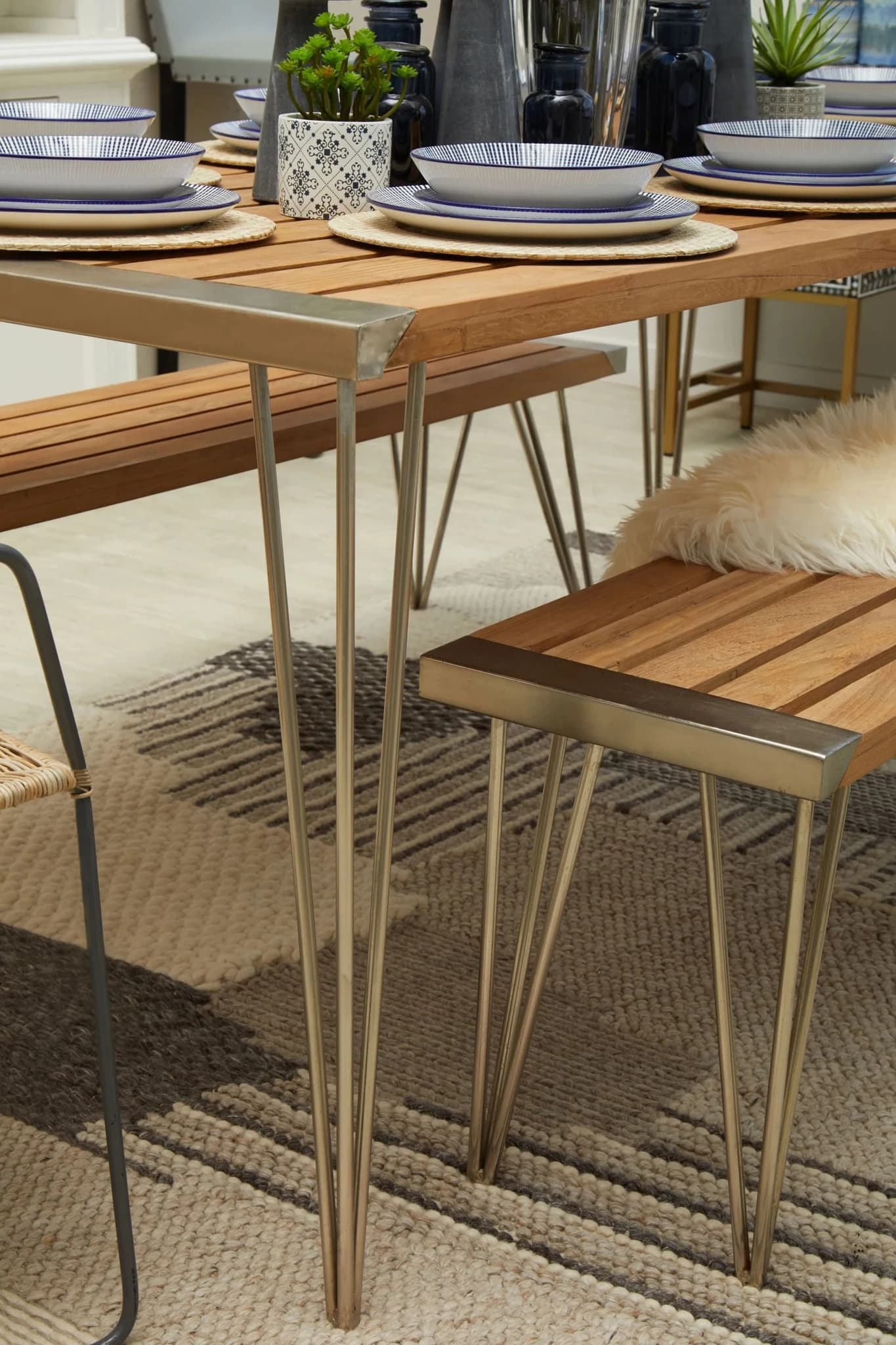 Nandri Slatted Teak Wood Bench - Seating, photo 2 of 7