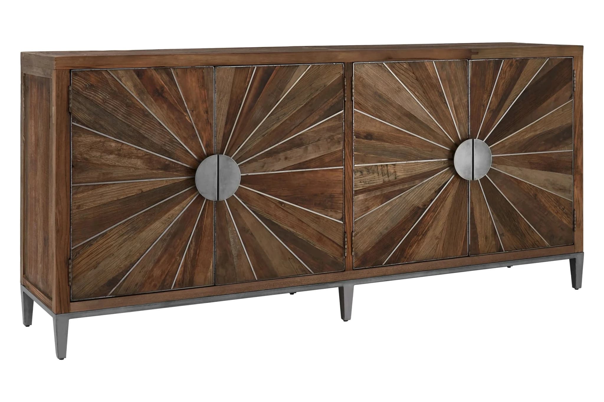 Midas Recycled Elm Wood 4 Door Sideboard - Bookcases & shelving, photo 5 of 8