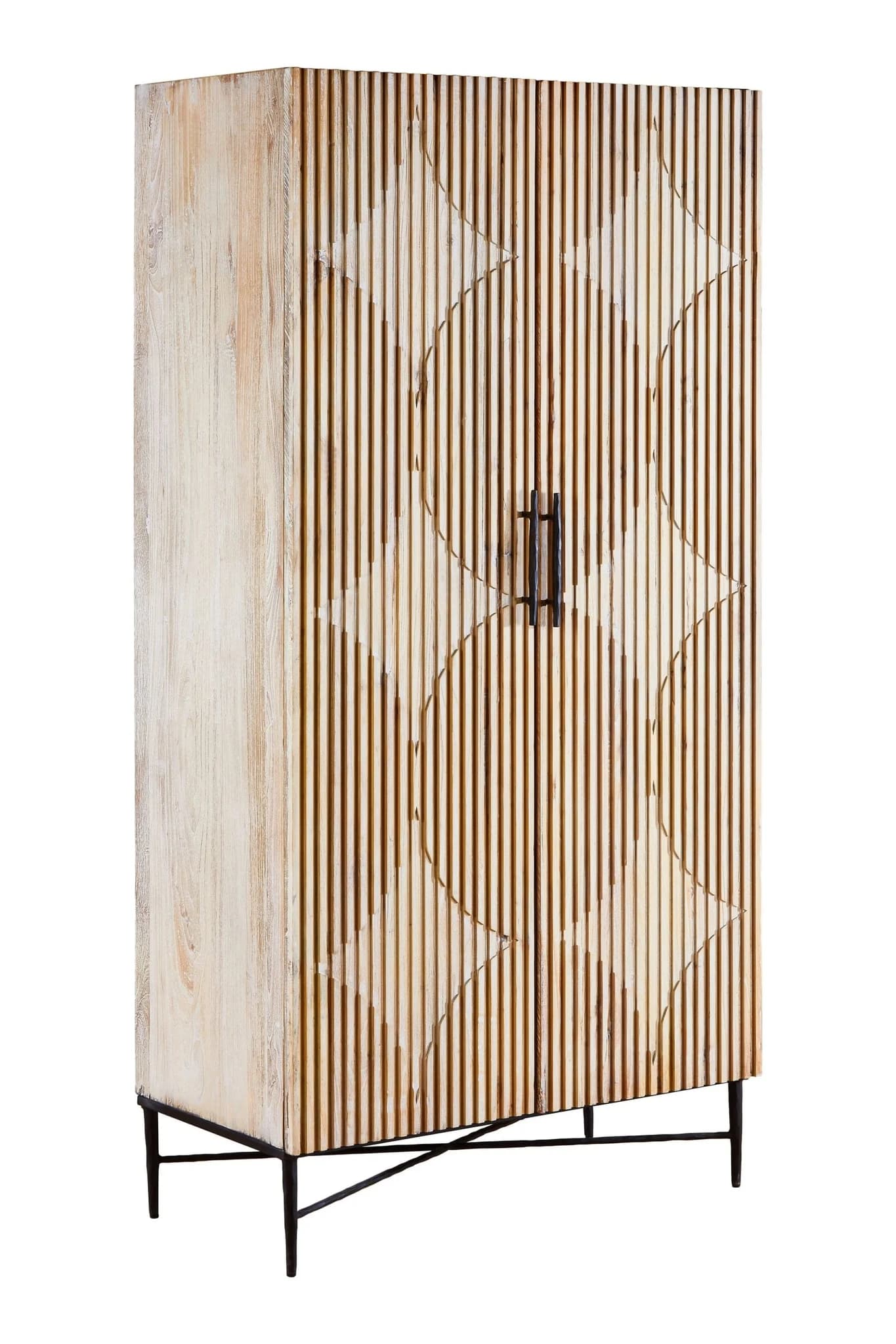 Kyra Grey Wash Elm Wood Wardrobe - Furniture, photo 4 of 8