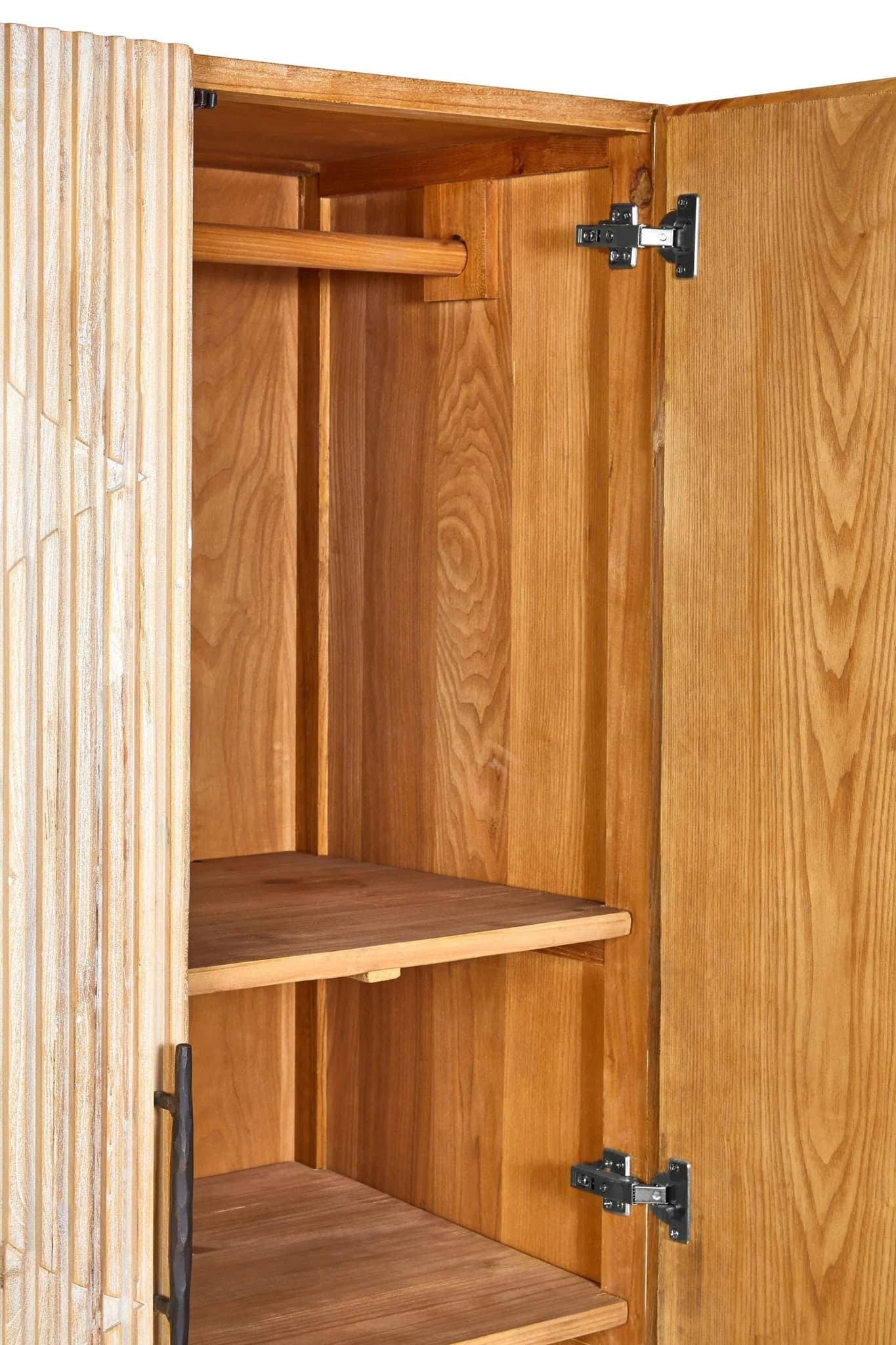 Kyra Grey Wash Elm Wood Wardrobe - Furniture, photo 5 of 8