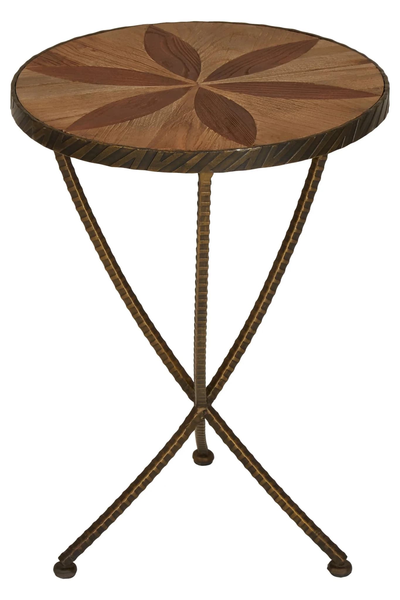 Elmo Elm Wood and Iron Small Side Table - Tables, photo 2 of 5