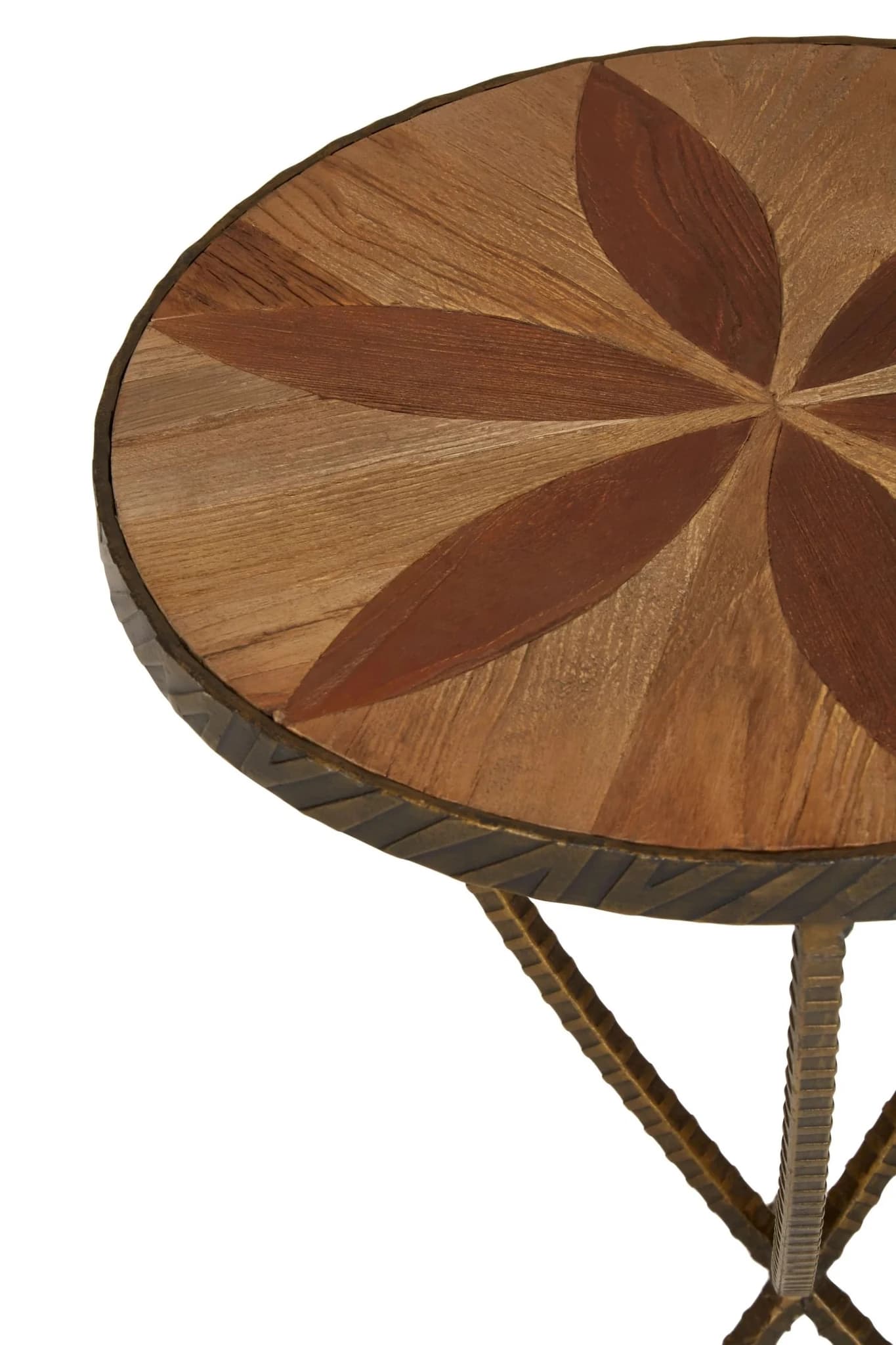 Elmo Elm Wood and Iron Small Side Table - Tables, photo 5 of 5