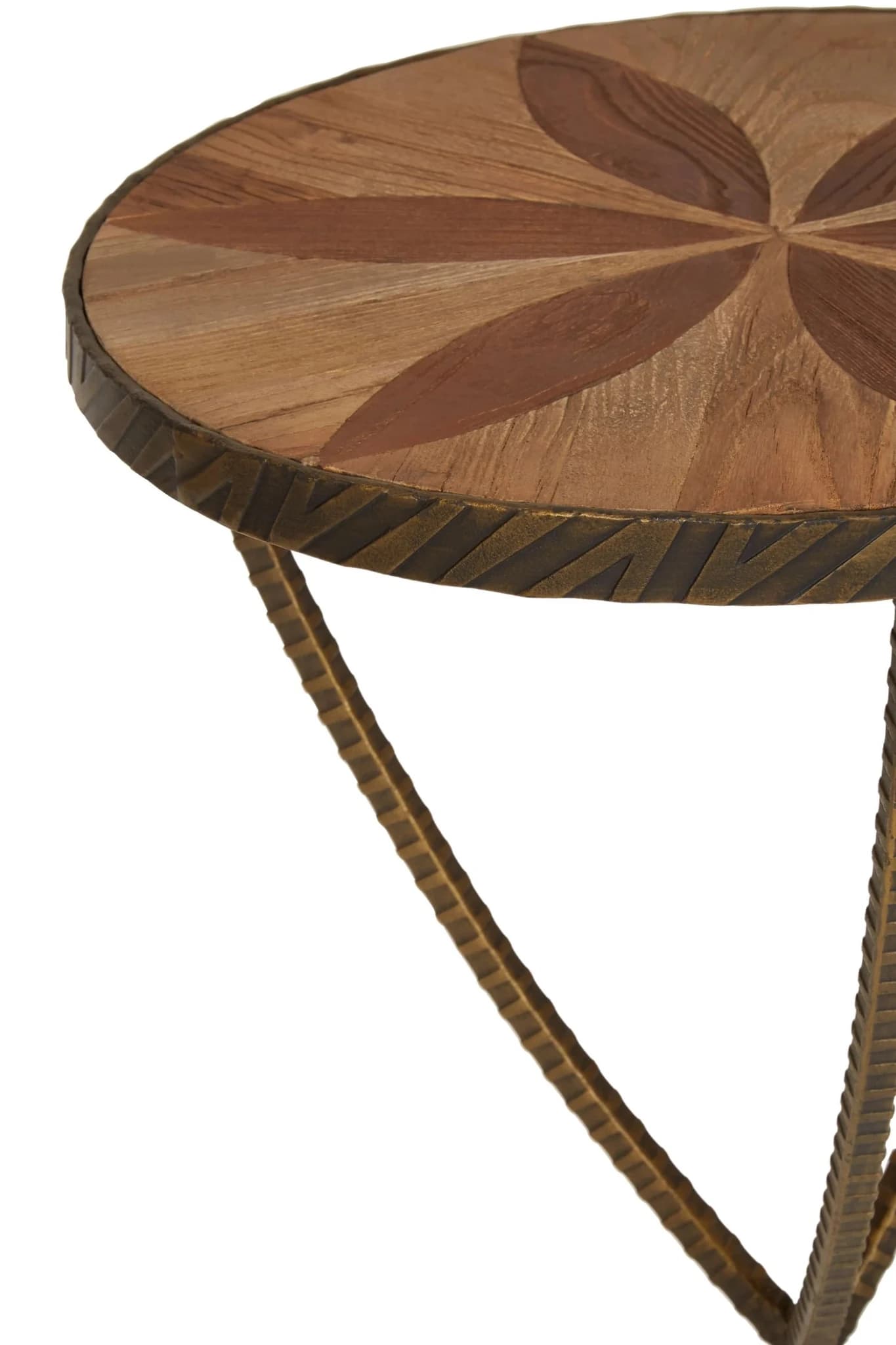 Elmo Elm Wood and Iron Small Side Table - Tables, photo 4 of 5