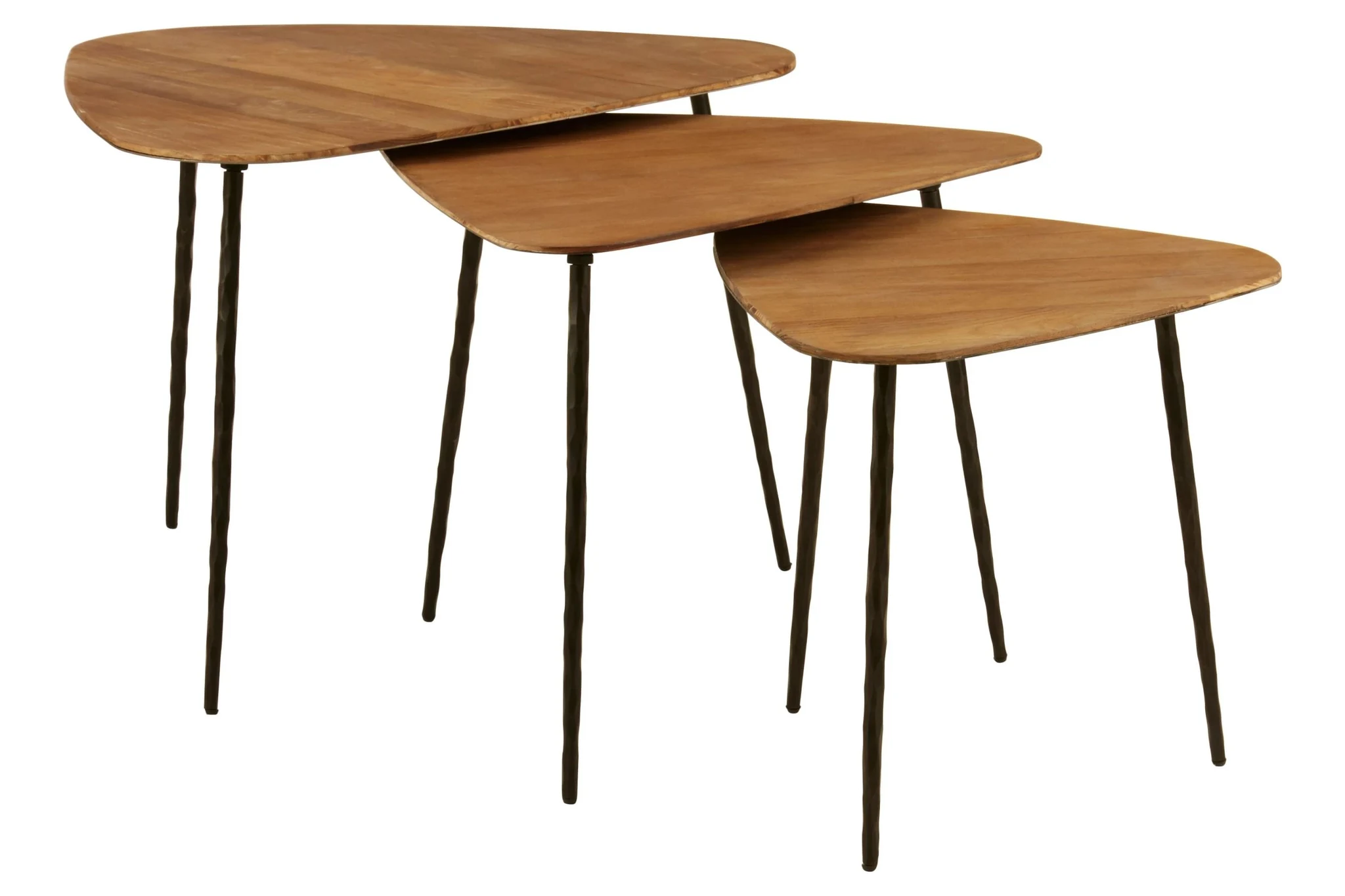 Elmo Elm Wood Top Nest of 3 Triangular Tables - Tables, photo 2 of 6