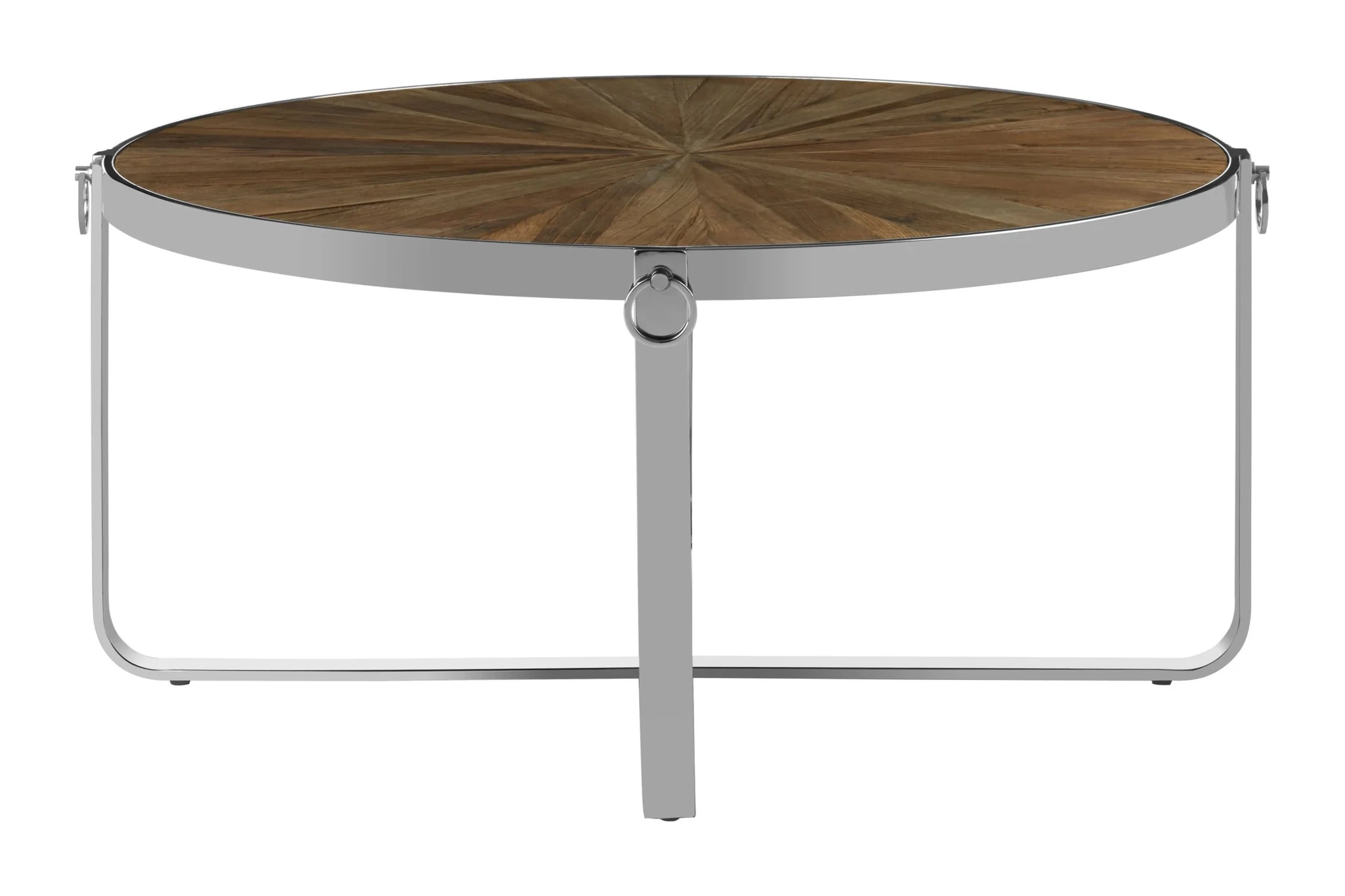 Mitra Elm Wood Coffee Table with Silver Finish Frame - Tables, photo 2 of 5