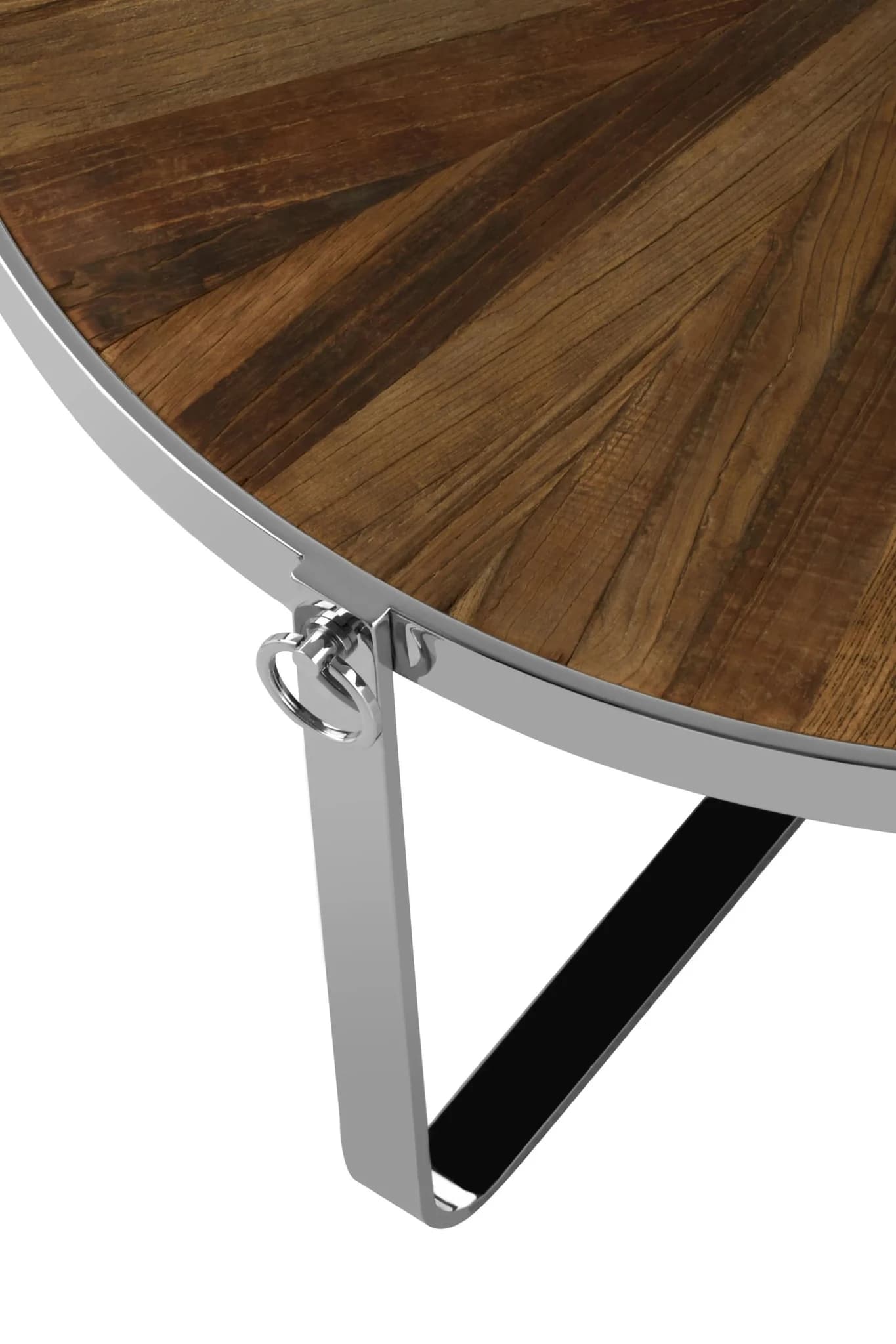 Mitra Elm Wood Coffee Table with Silver Finish Frame - Tables, photo 4 of 5