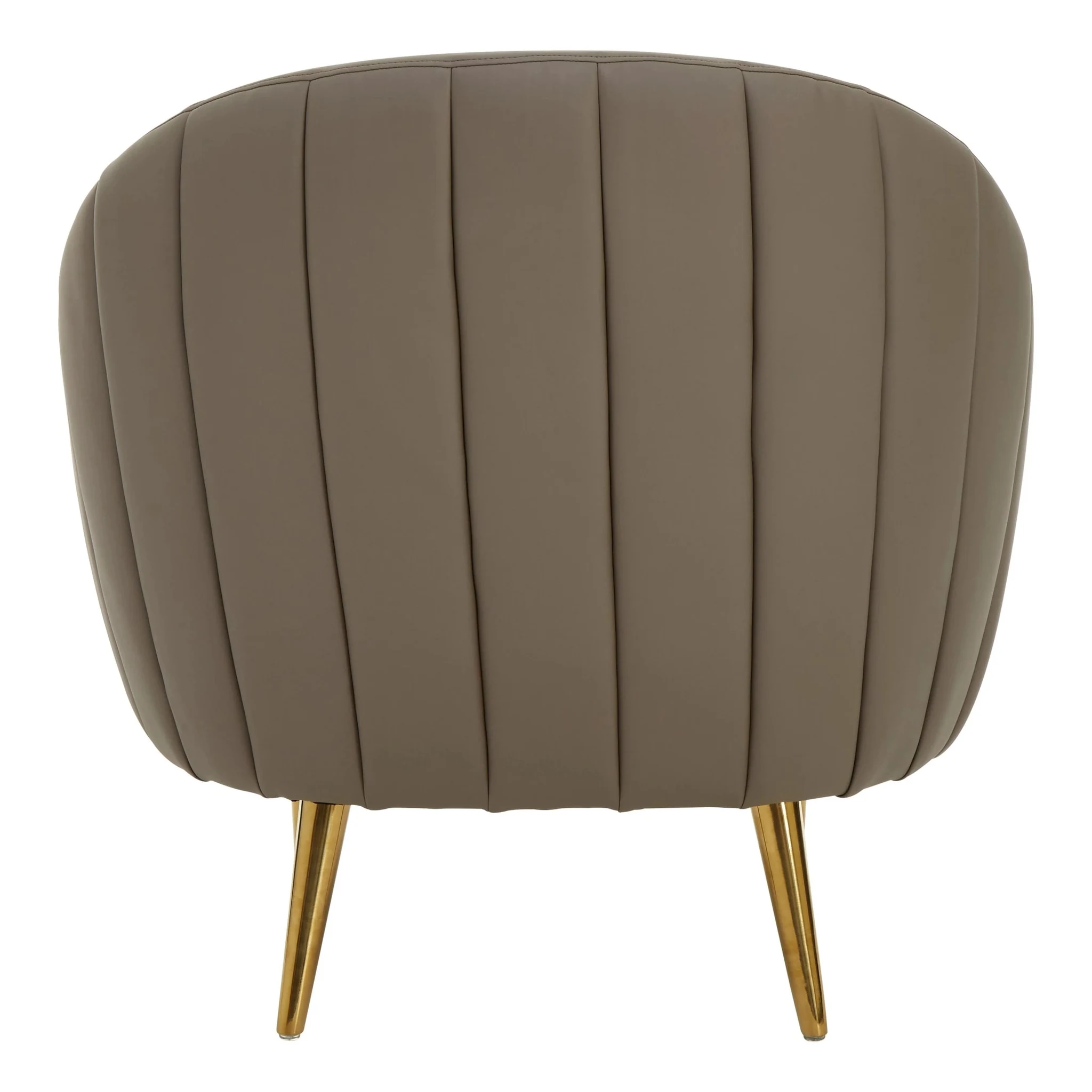 Lagero Brown Leather Effect Curved Cocoon Chair - Seating, photo 6 of 8