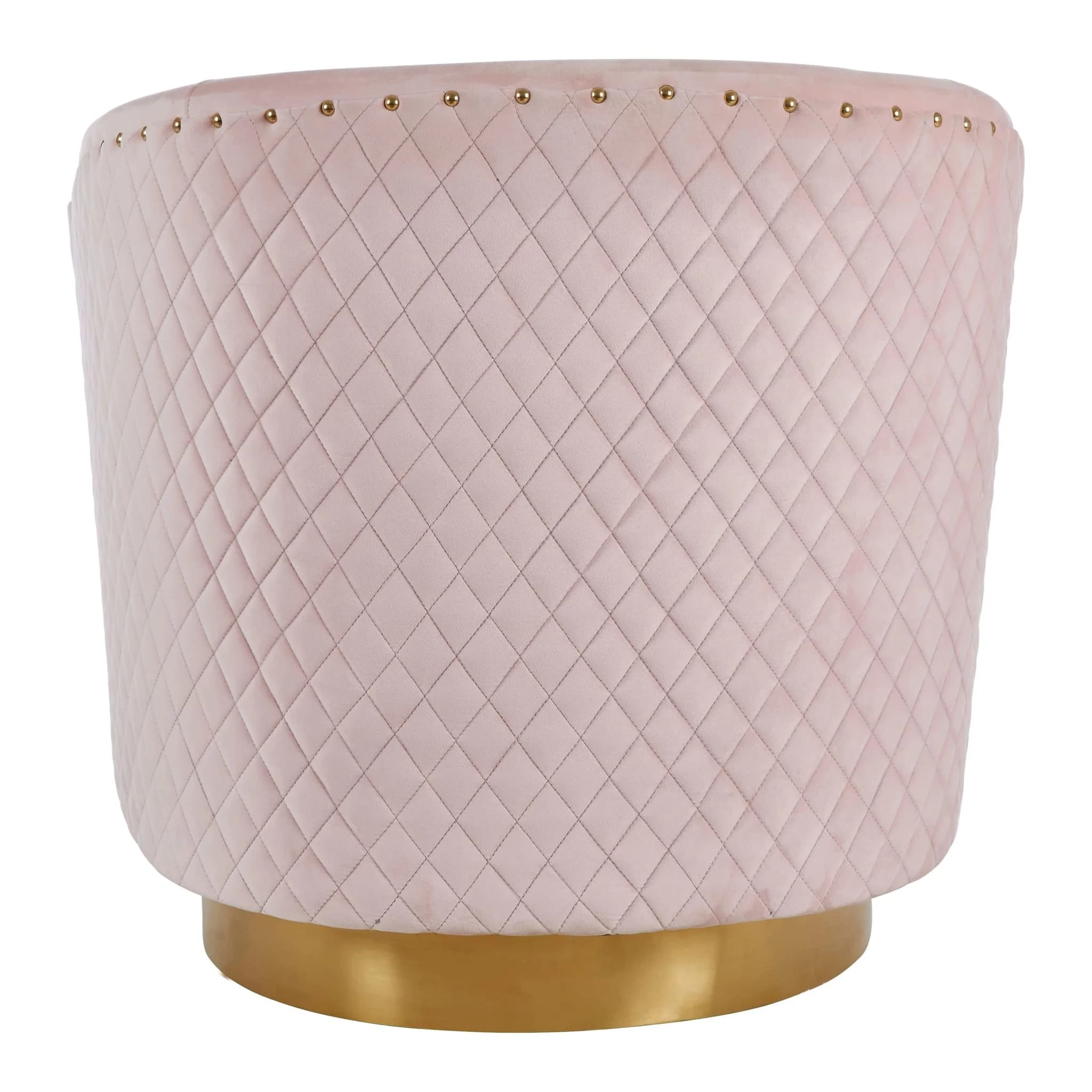 Plazoni Pink Velvet Swivel Chair with Gold Base - Seating, photo 6 of 8