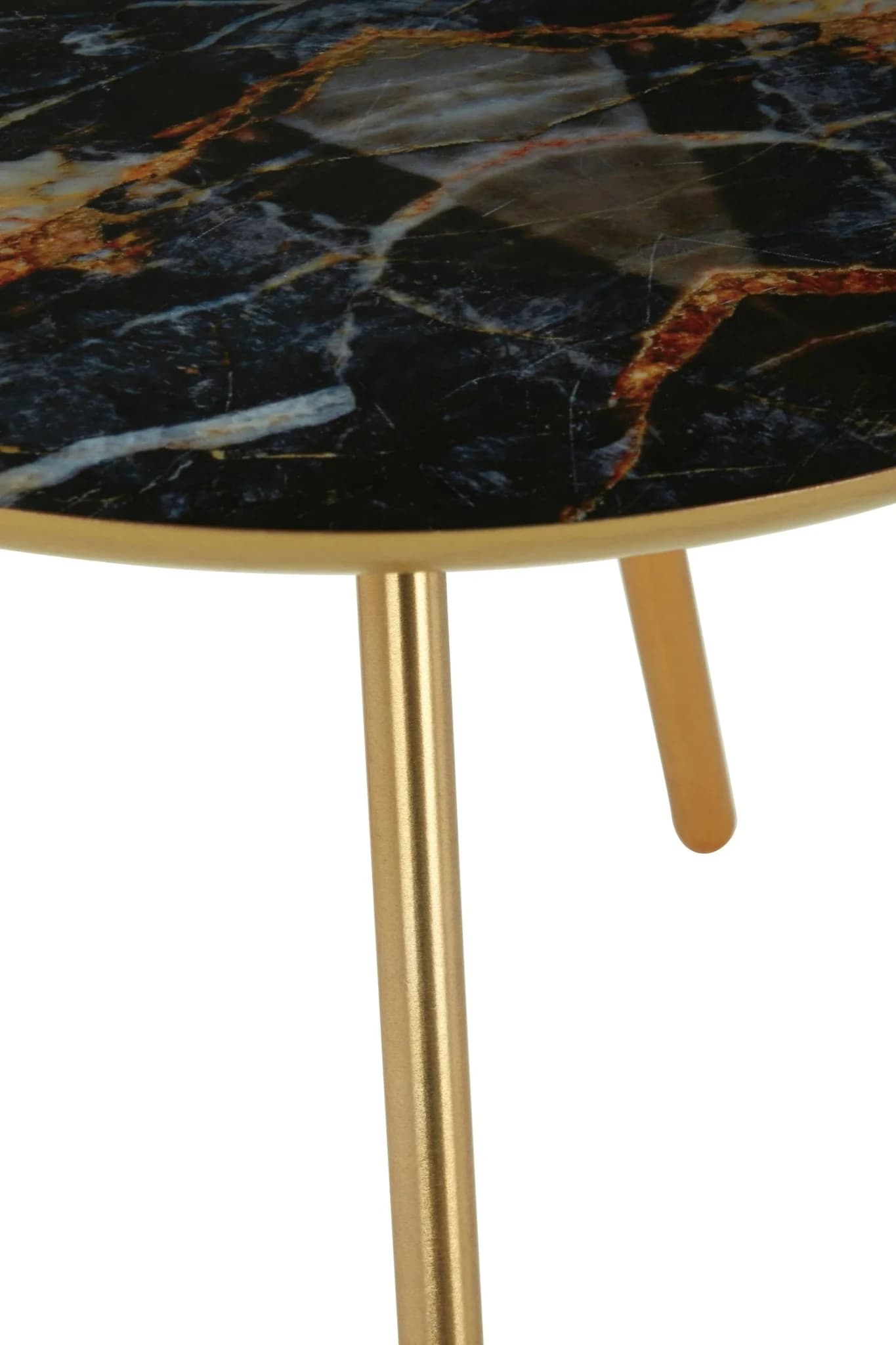 Marlox Marble Design Round Side Table with Gold Legs - Tables, photo 4 of 4