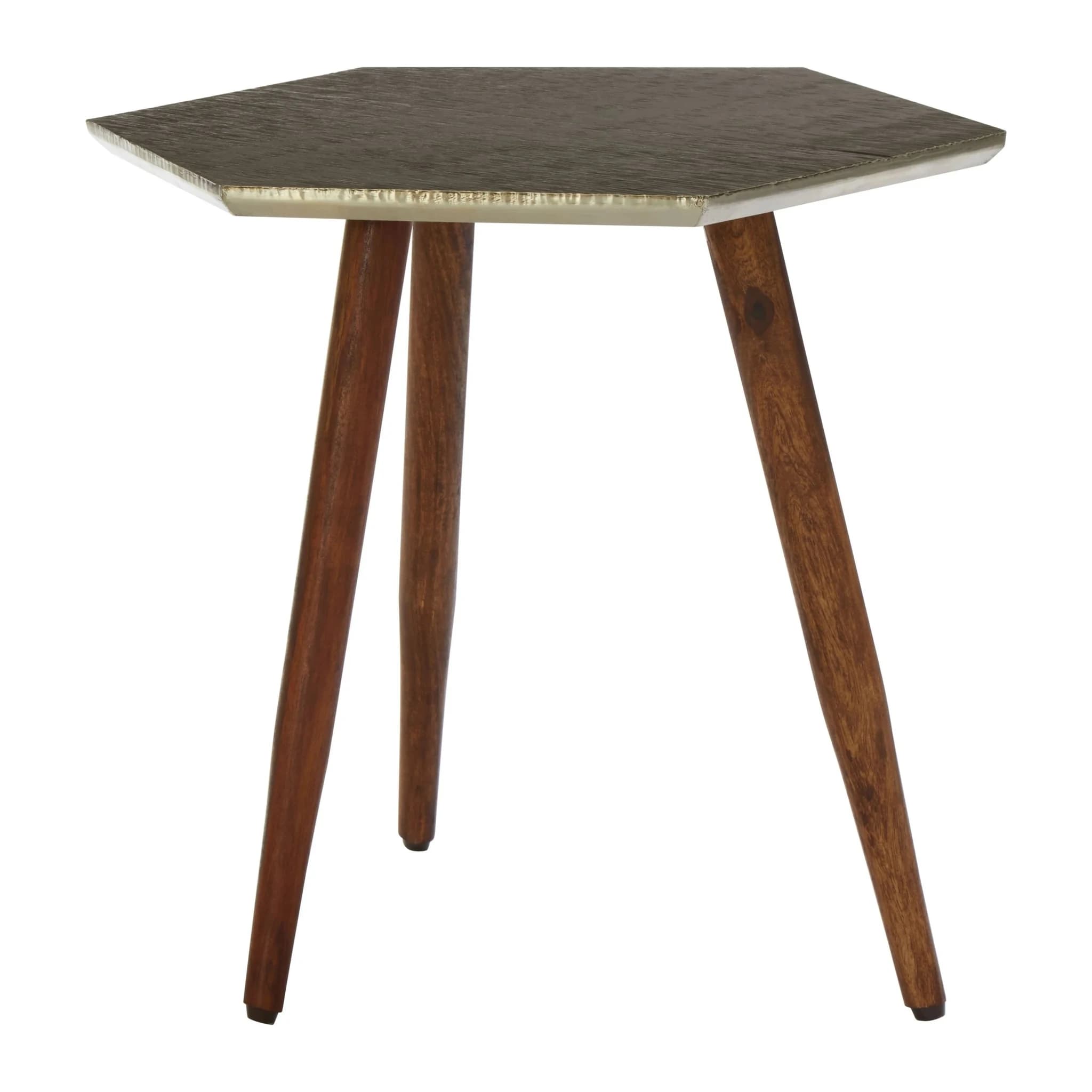 Boho Hexagonal Wooden Side Table - Tables, photo 3 of 6