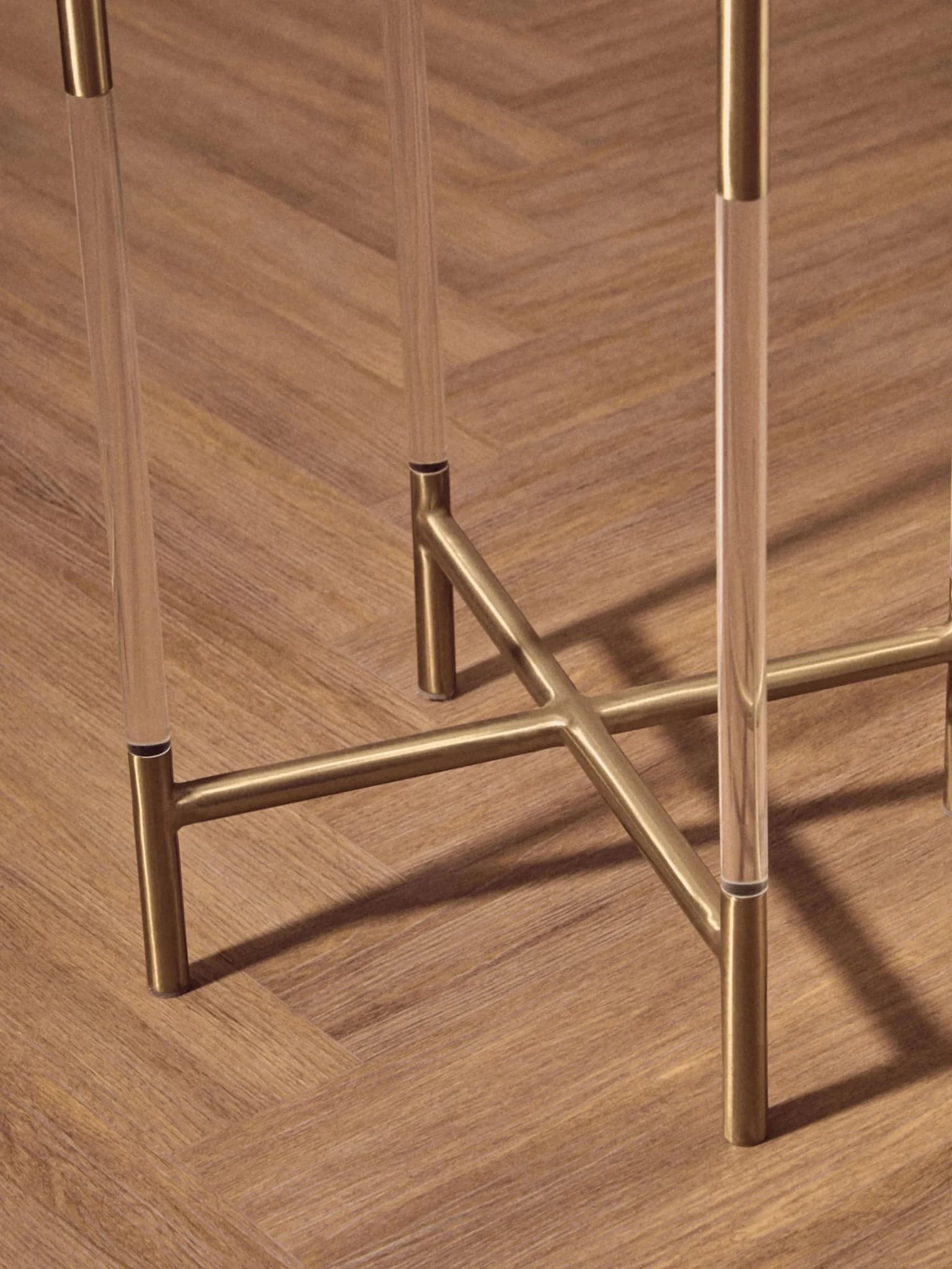 Miley Gold Finish and Acrylic Round Side Table - Tables, photo 3 of 8
