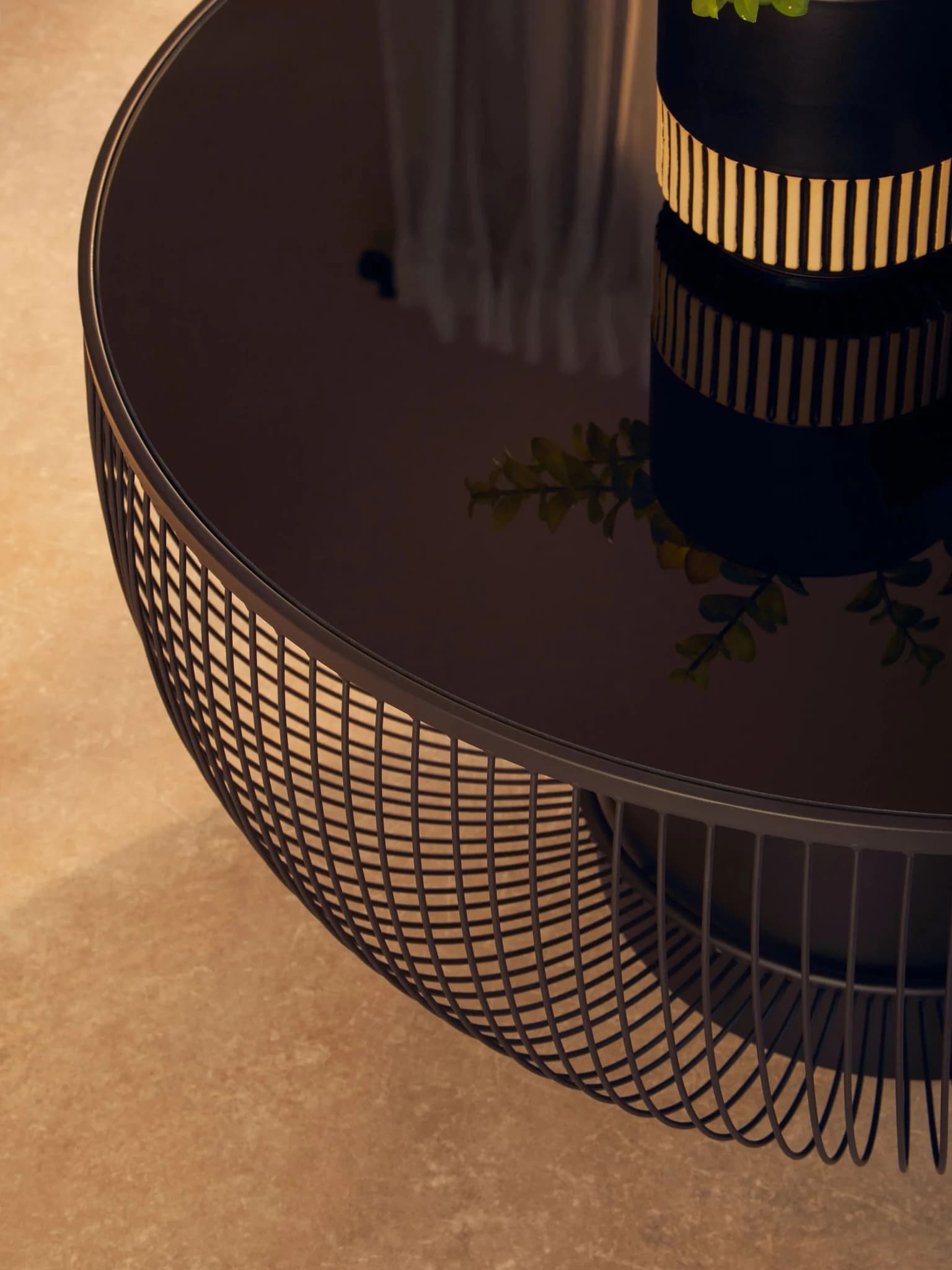 Trento Coffee Table with Black Glass Top - Tables, photo 2 of 8