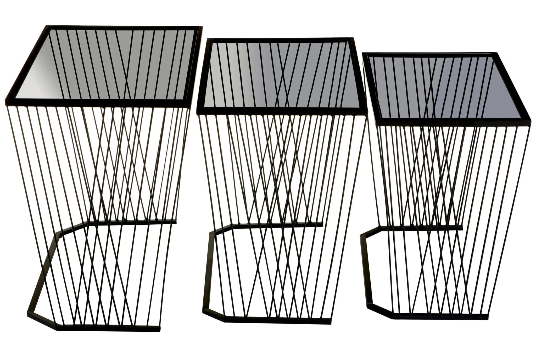 Trento Black Set Of 3 Nesting Side Tables - Tables, photo 5 of 8