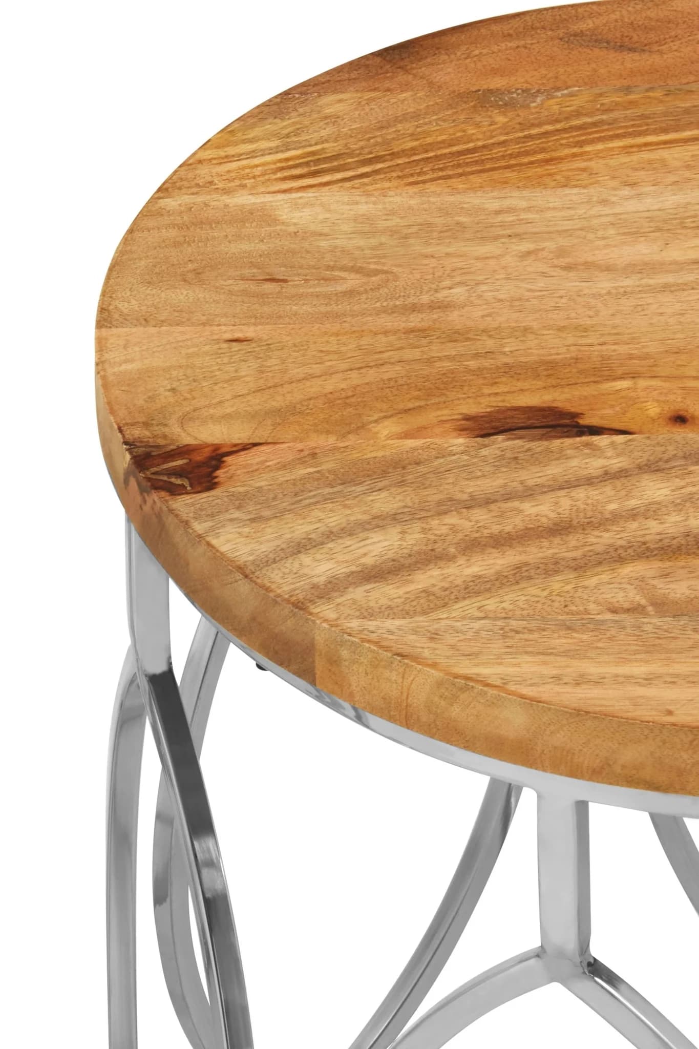 Agra Set Of 2 Mango Wood and Metal Base Side Tables - Tables, photo 6 of 6