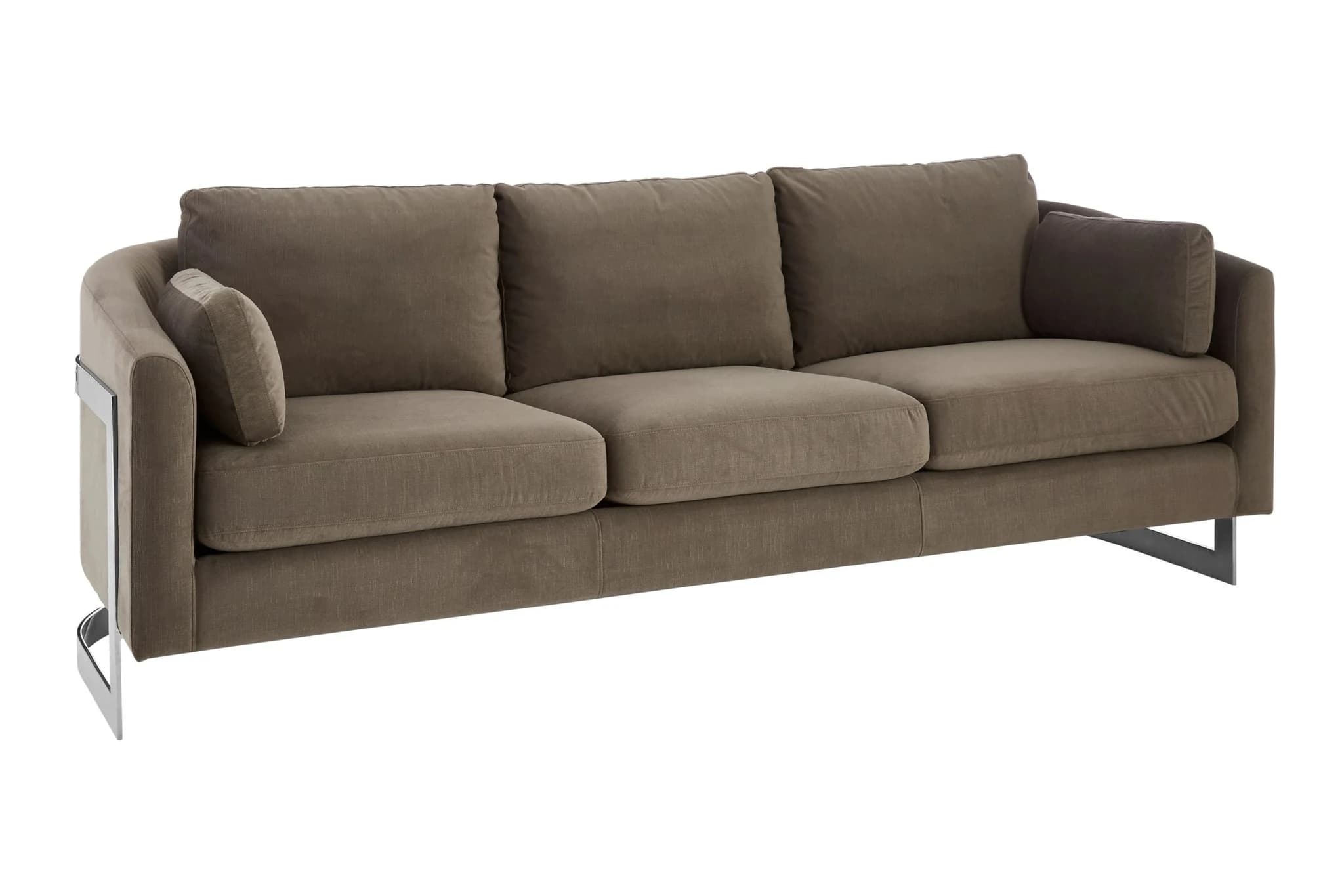 Freda Dark Grey Cotton Velvet 3 Seat Sofa - Seating, photo 5 of 8
