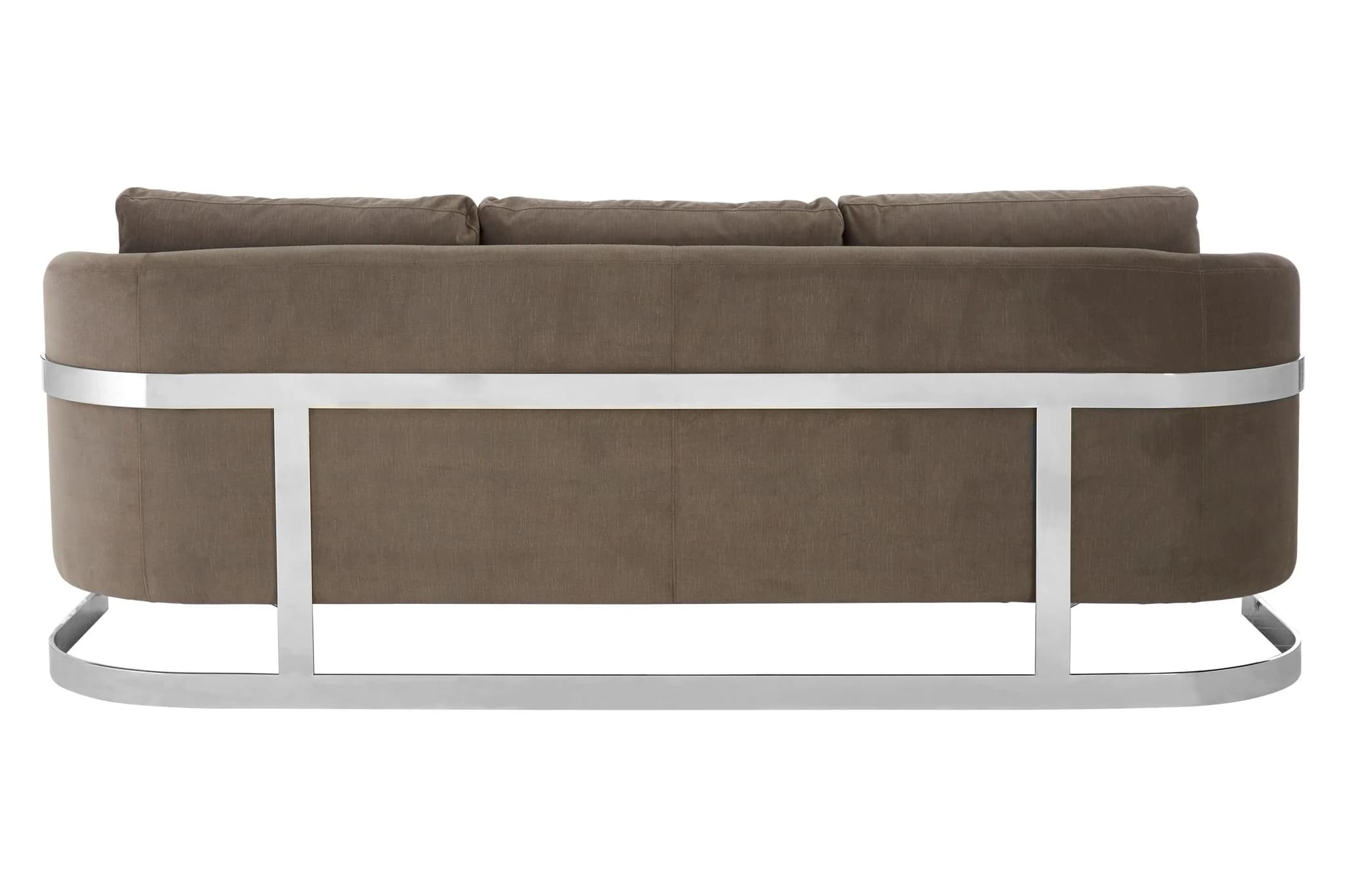 Freda Dark Grey Cotton Velvet 3 Seat Sofa - Seating, photo 3 of 8