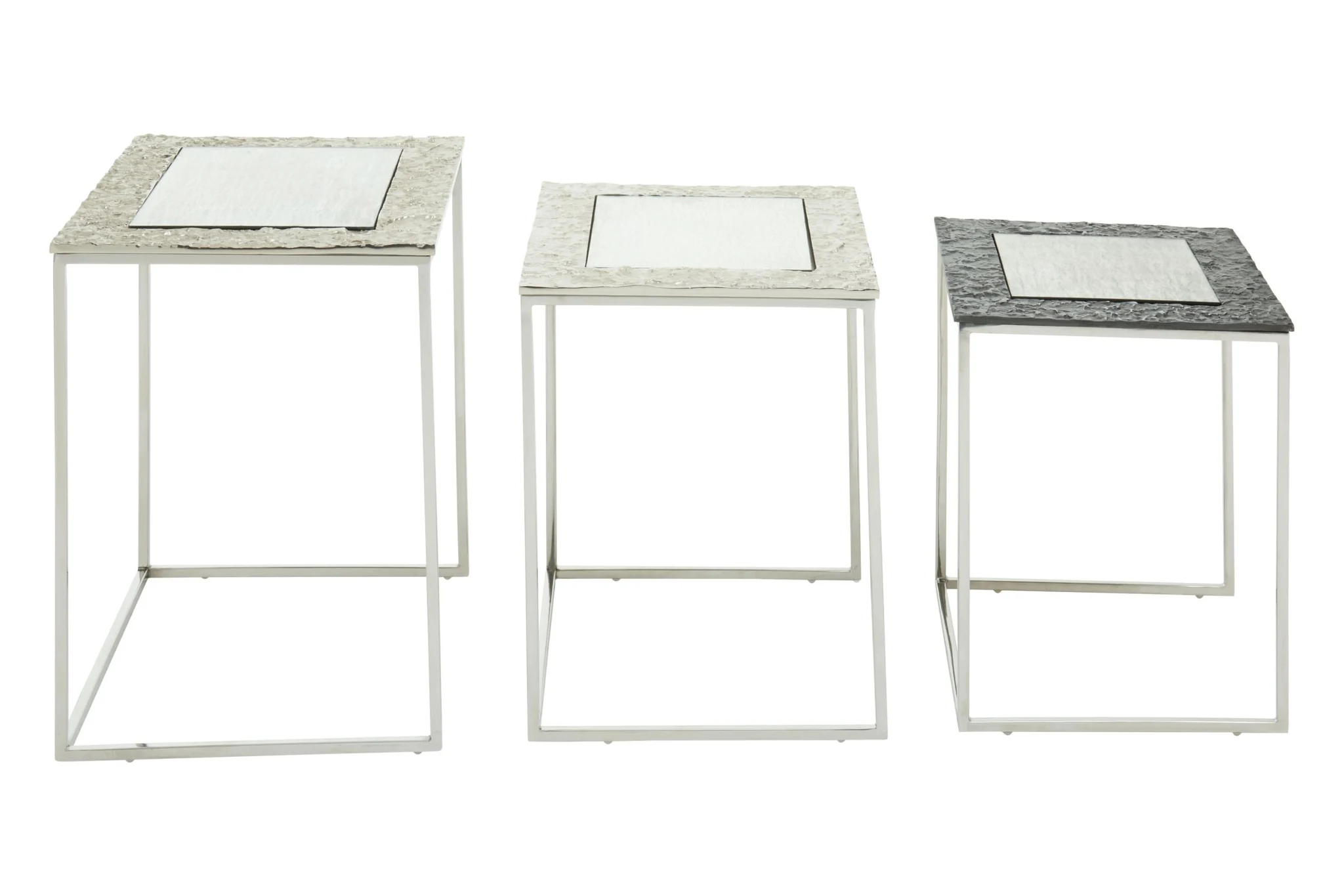 Akola Antique Finish Set Of 3 Rectangular Nesting Tables - Tables, photo 3 of 8