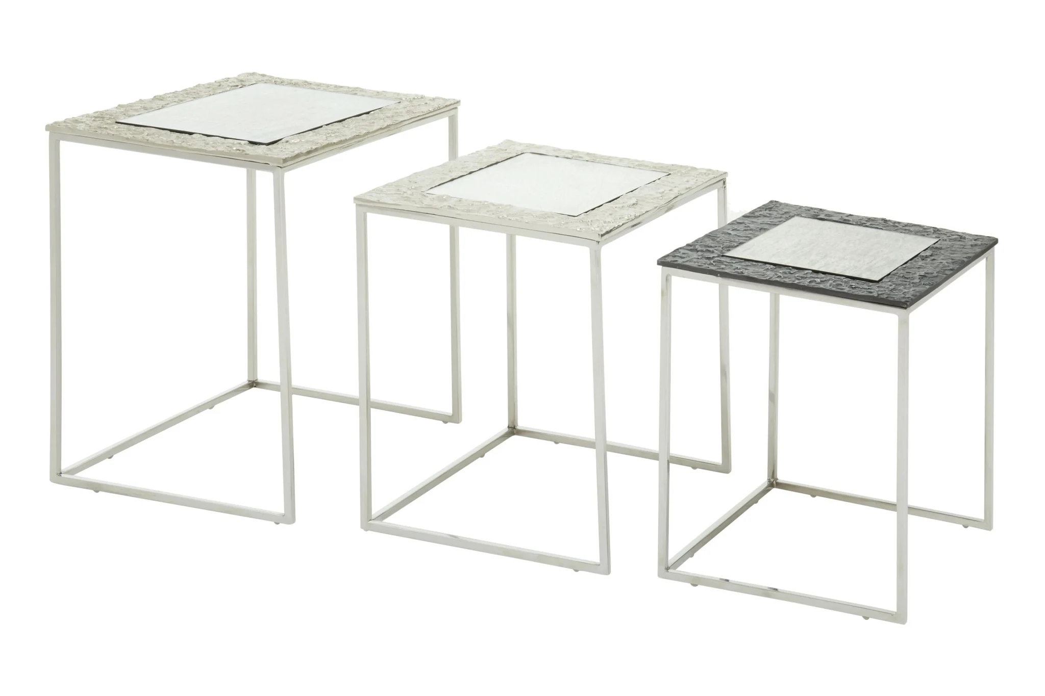 Akola Antique Finish Set Of 3 Rectangular Nesting Tables - Tables, photo 2 of 8