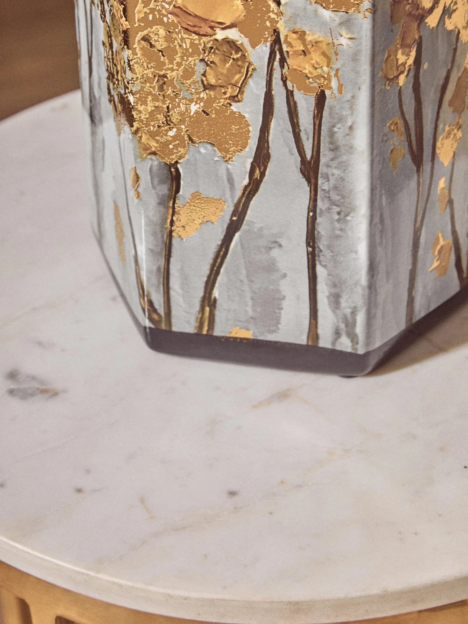 Templar White Marble and Gold Set Of 2 Round Side Tables - Tables, photo 3 of 8