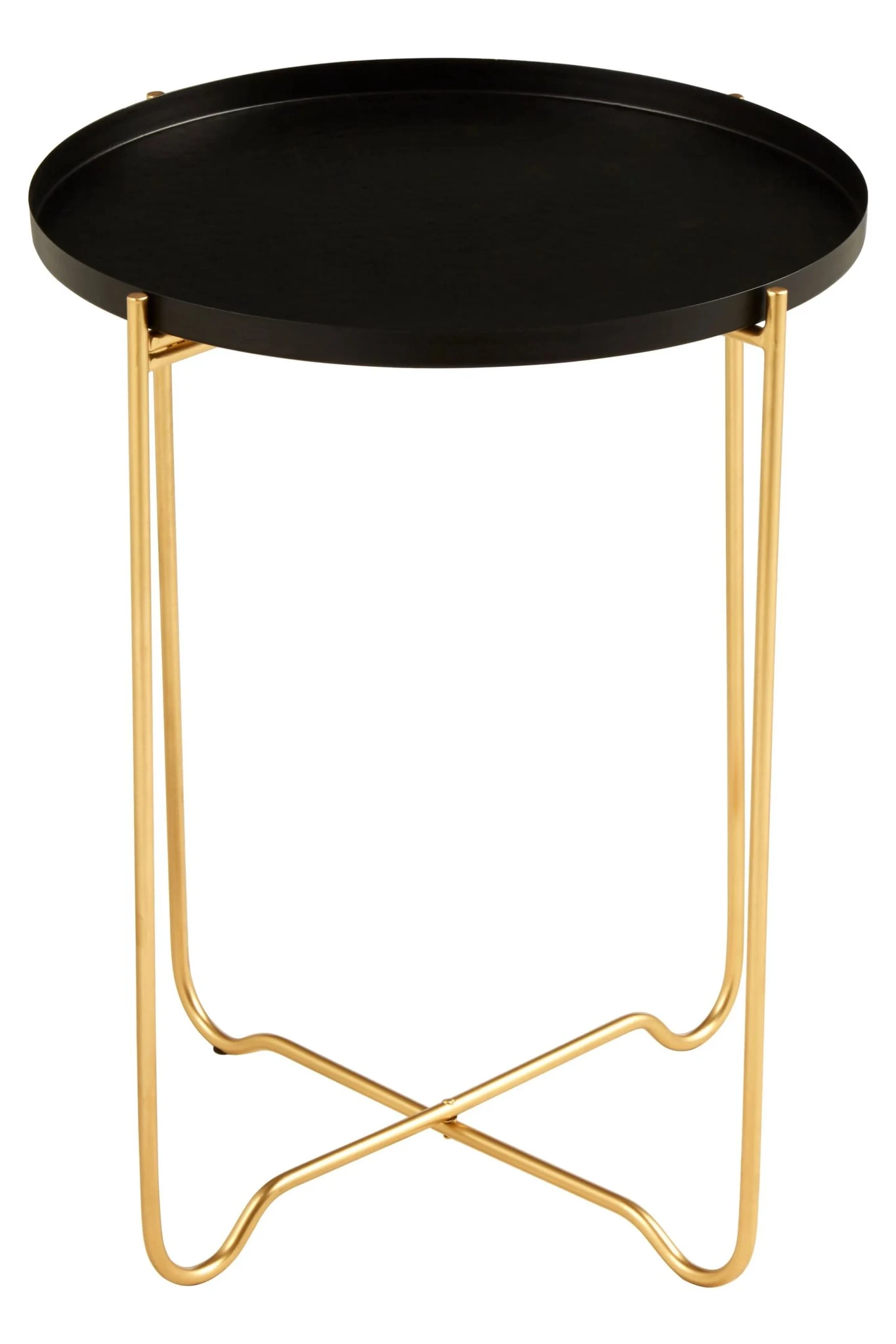 Templar Black Finish Tray Top Round Side Table - Tables, photo 3 of 5