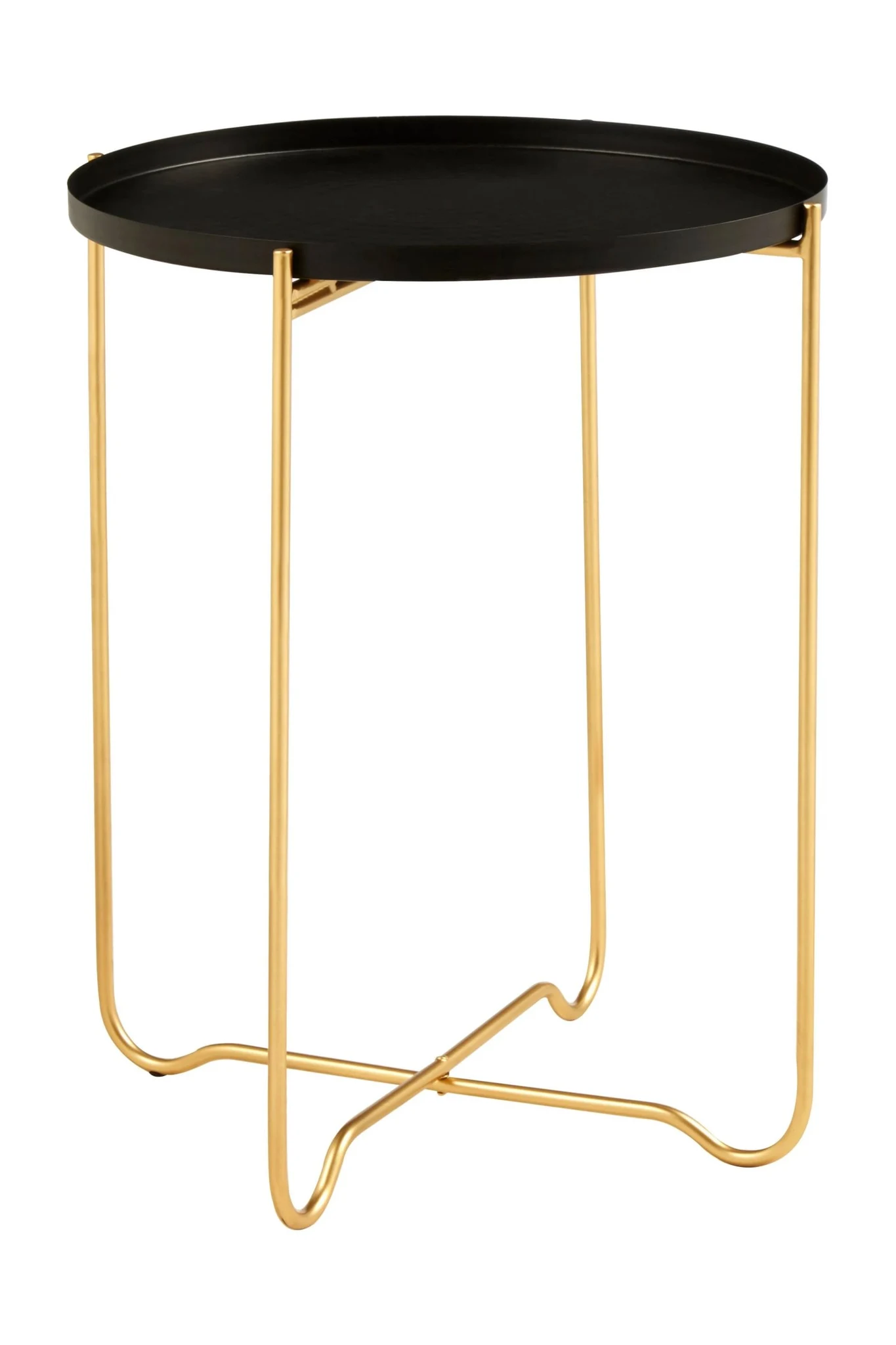 Templar Black Finish Tray Top Round Side Table - Tables, photo 2 of 5