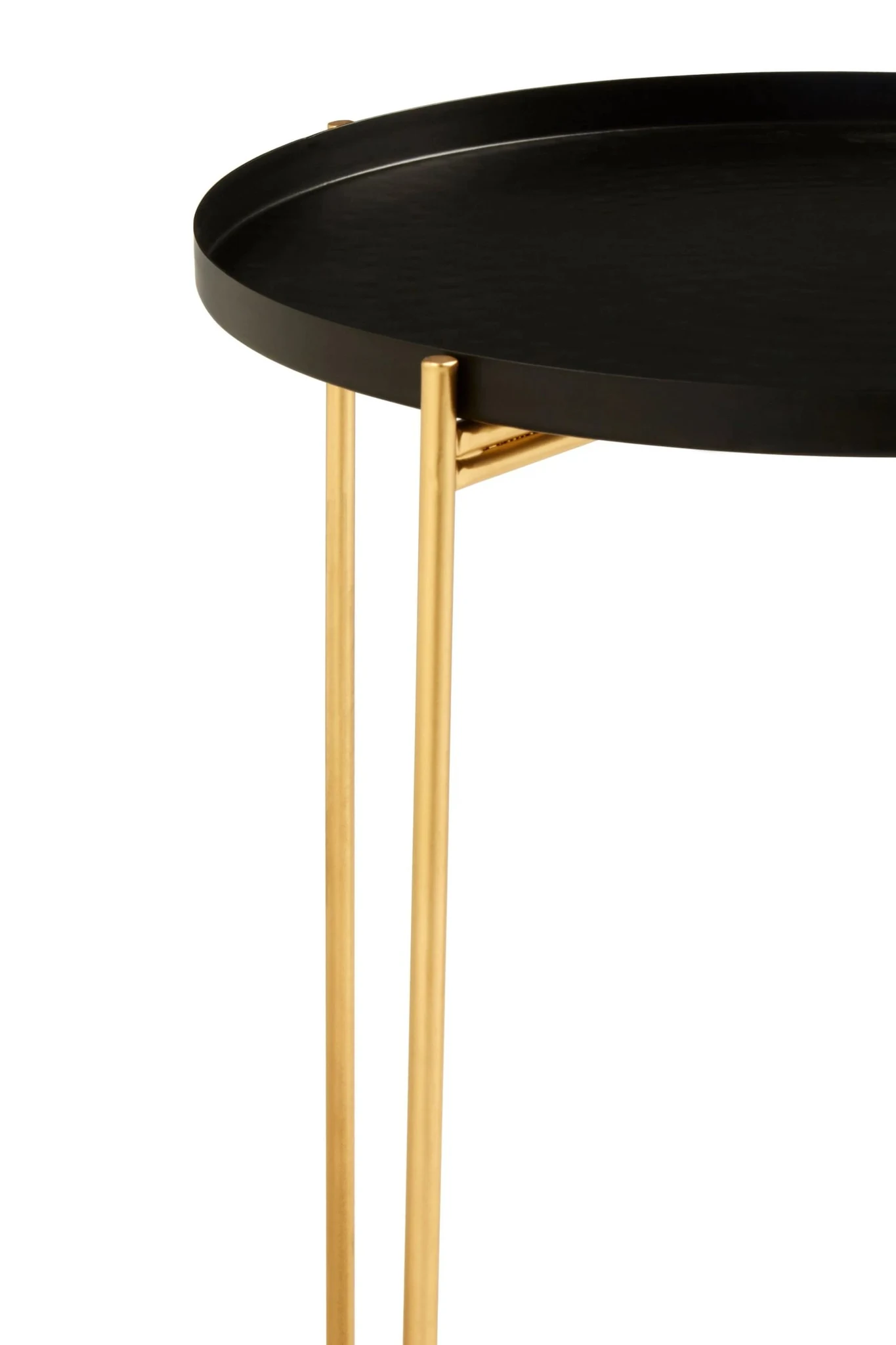 Templar Black Finish Tray Top Round Side Table - Tables, photo 5 of 5
