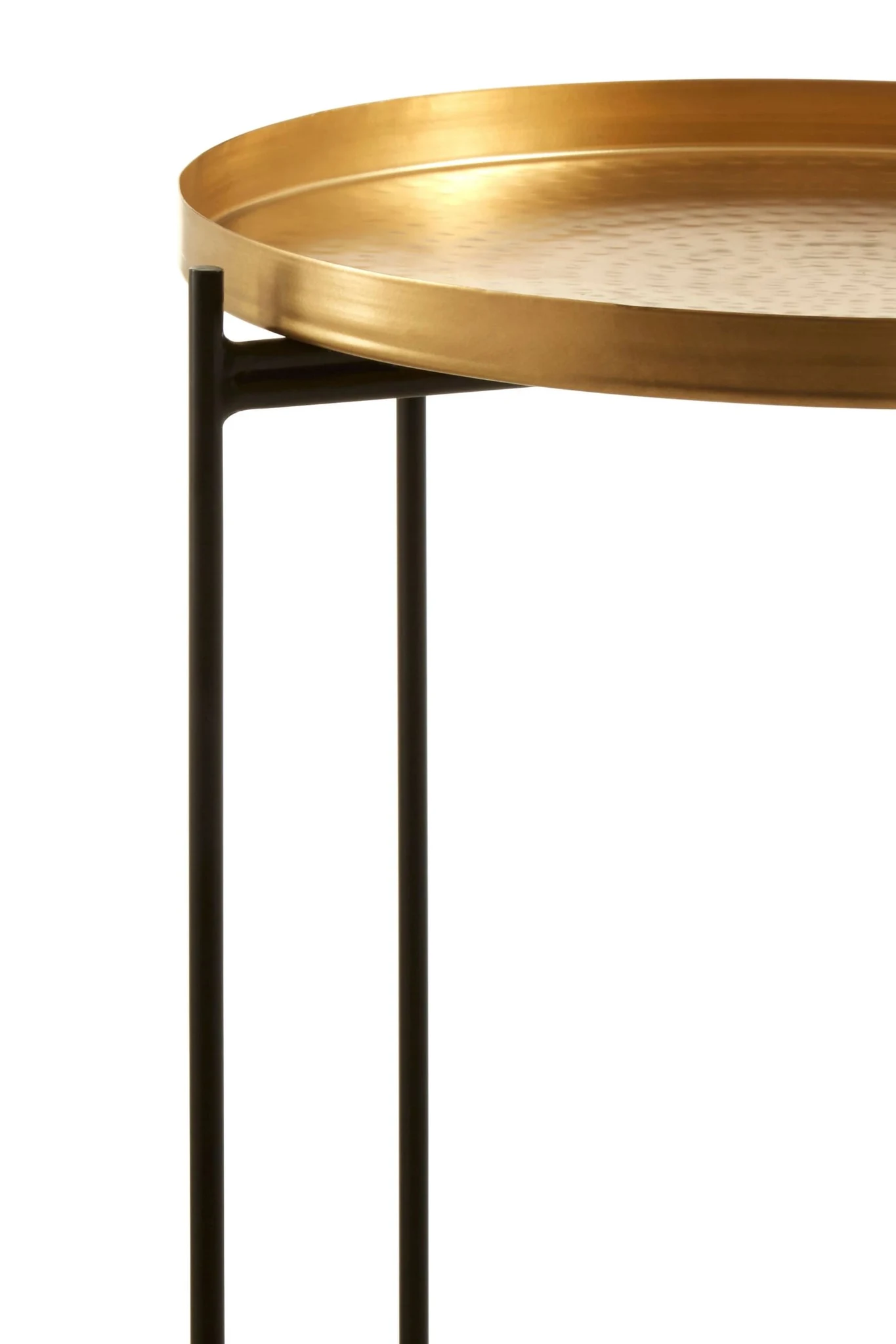 Templar Gold Finish Tray Top Round Side Table - Tables, photo 5 of 5