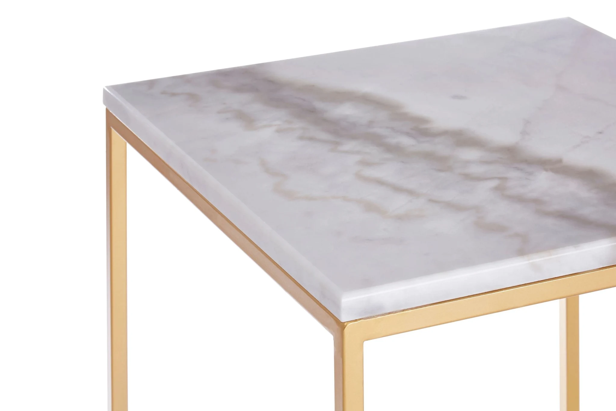Avantis Set Of 2 Square Marble and Gold Nesting Tables - Tables, photo 4 of 5