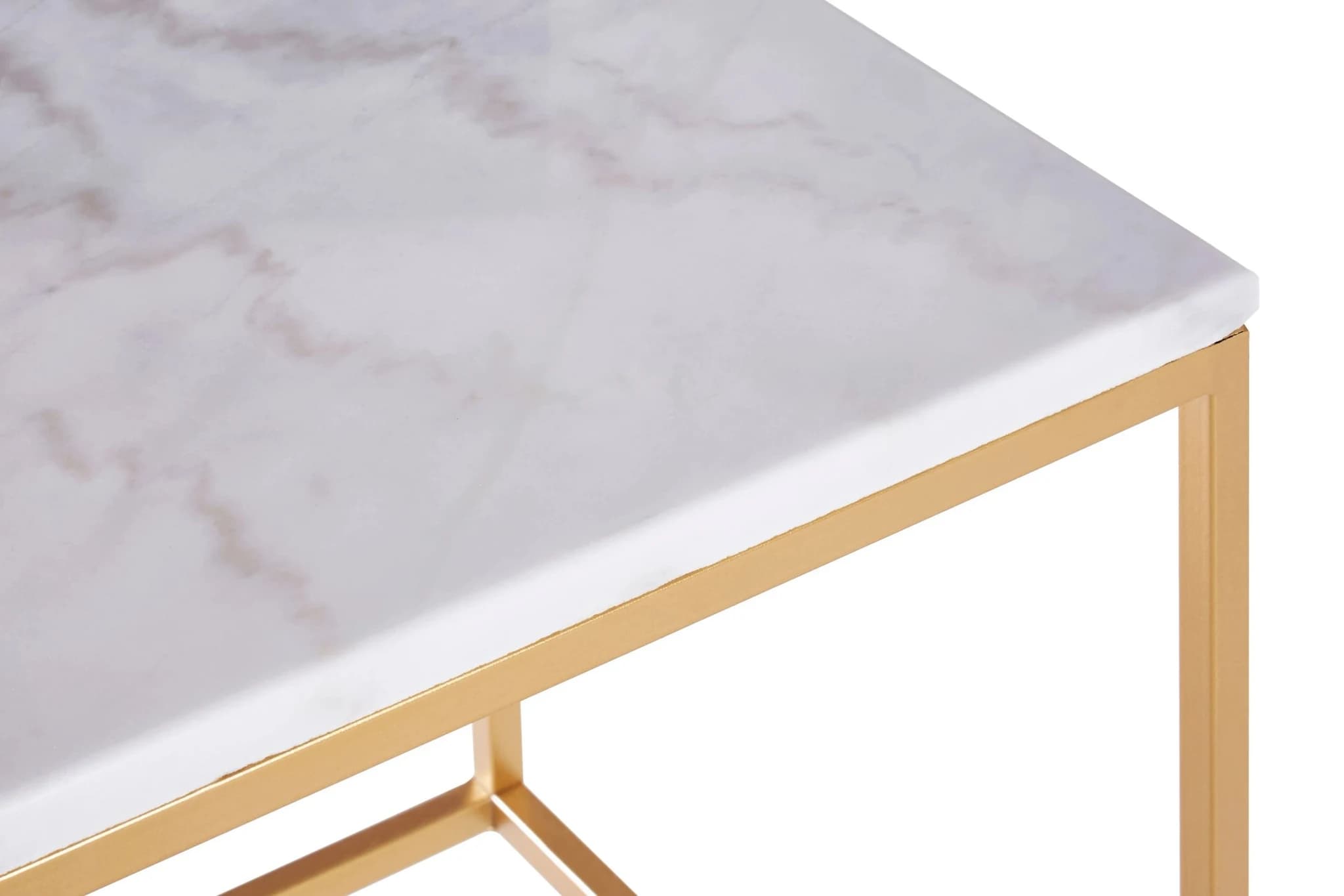 Avantis Set Of 2 Square Marble and Gold Nesting Tables - Tables, photo 3 of 5