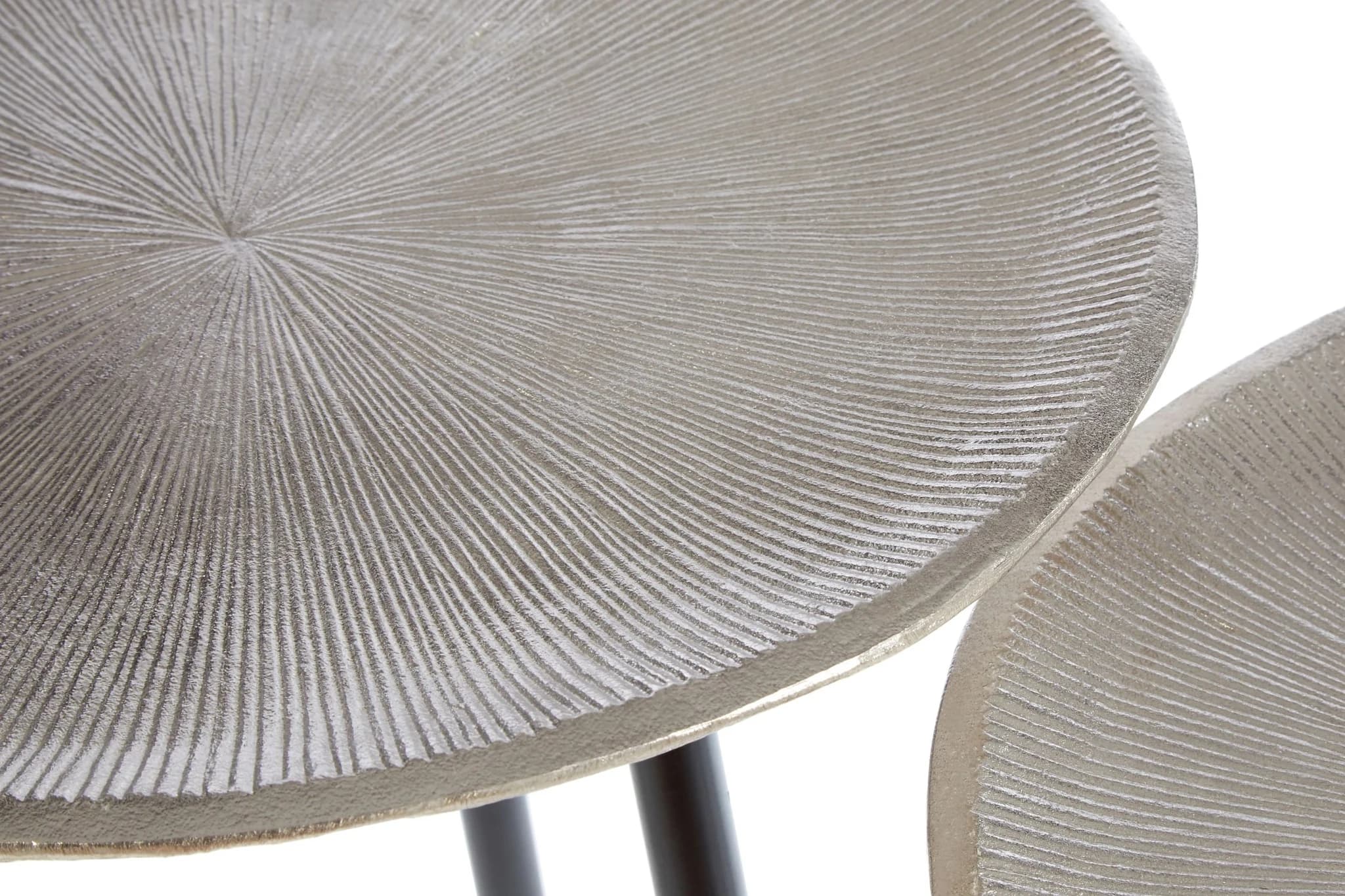 Templar Textured Nickel Finish Set of Two Side Tables - Tables, photo 3 of 3
